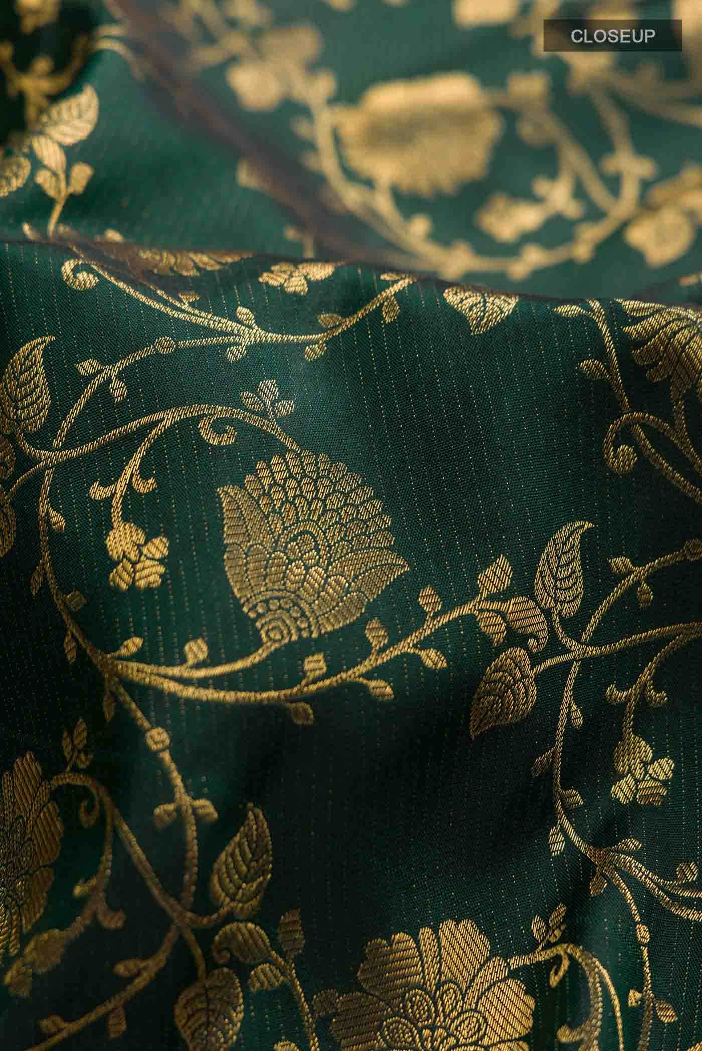 Green Kanjivaram Silk Saree - Image 3