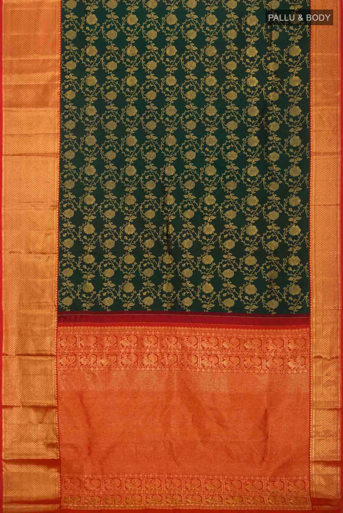 Green Kanjivaram Silk Saree - Image 4
