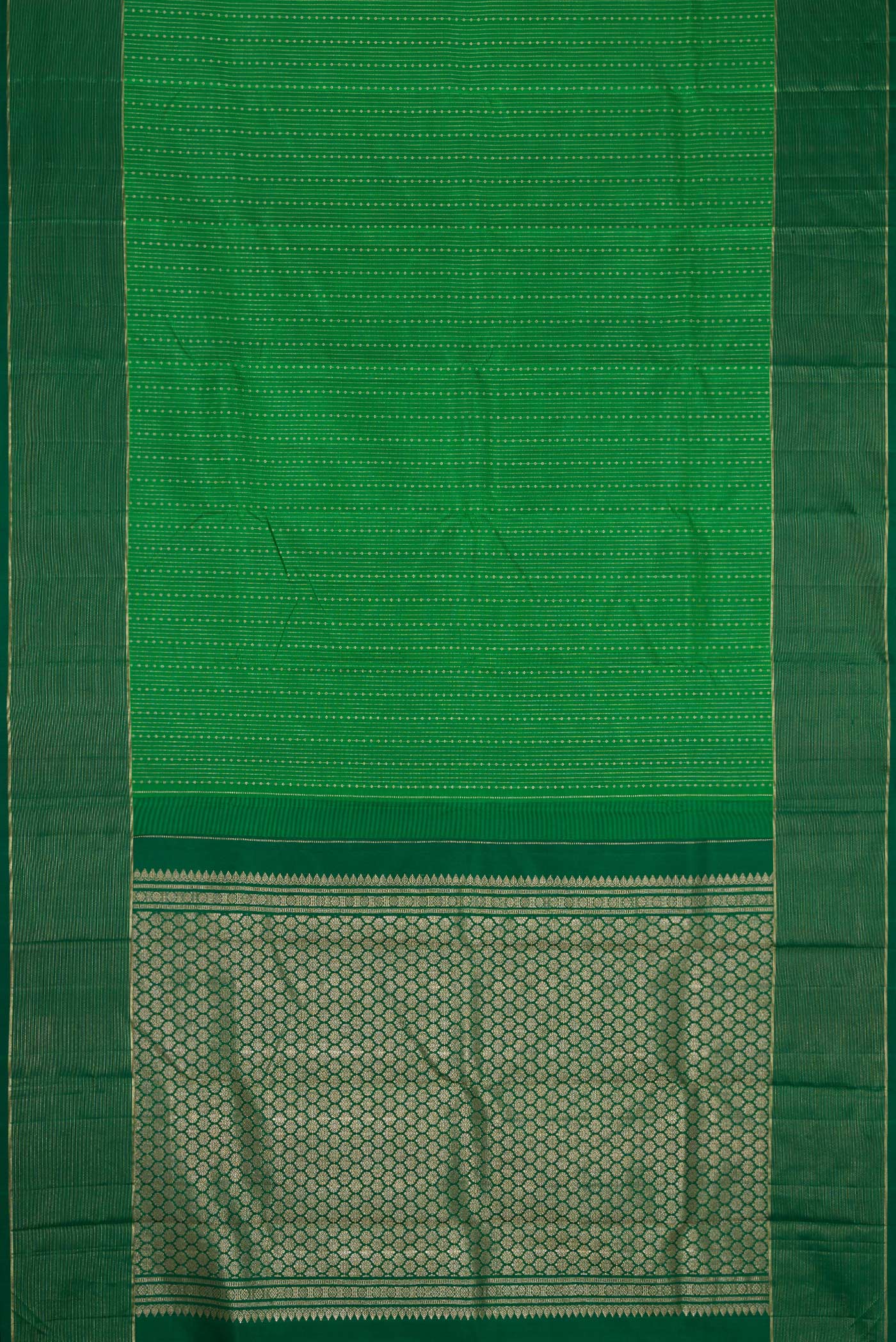 Green Kanchipuram Silk Saree - Image 6