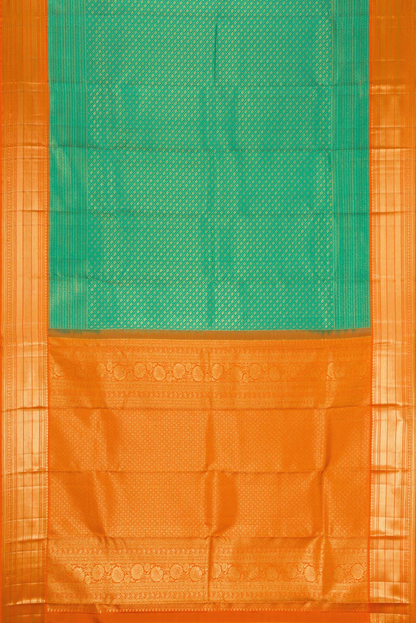 Green Kanchipuram Silk Saree - Image 6