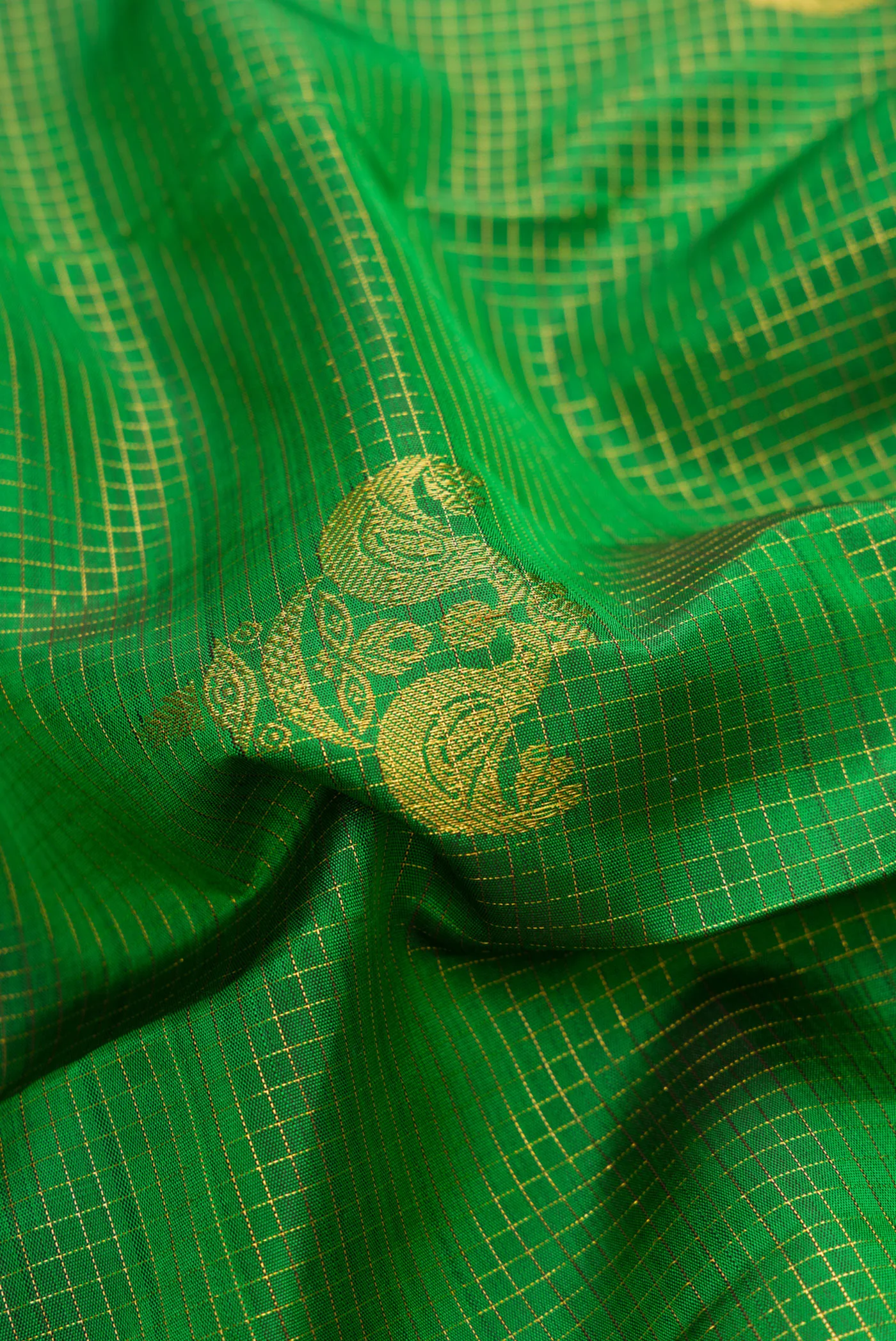 Green Kanchipuram Silk Saree - Image 2