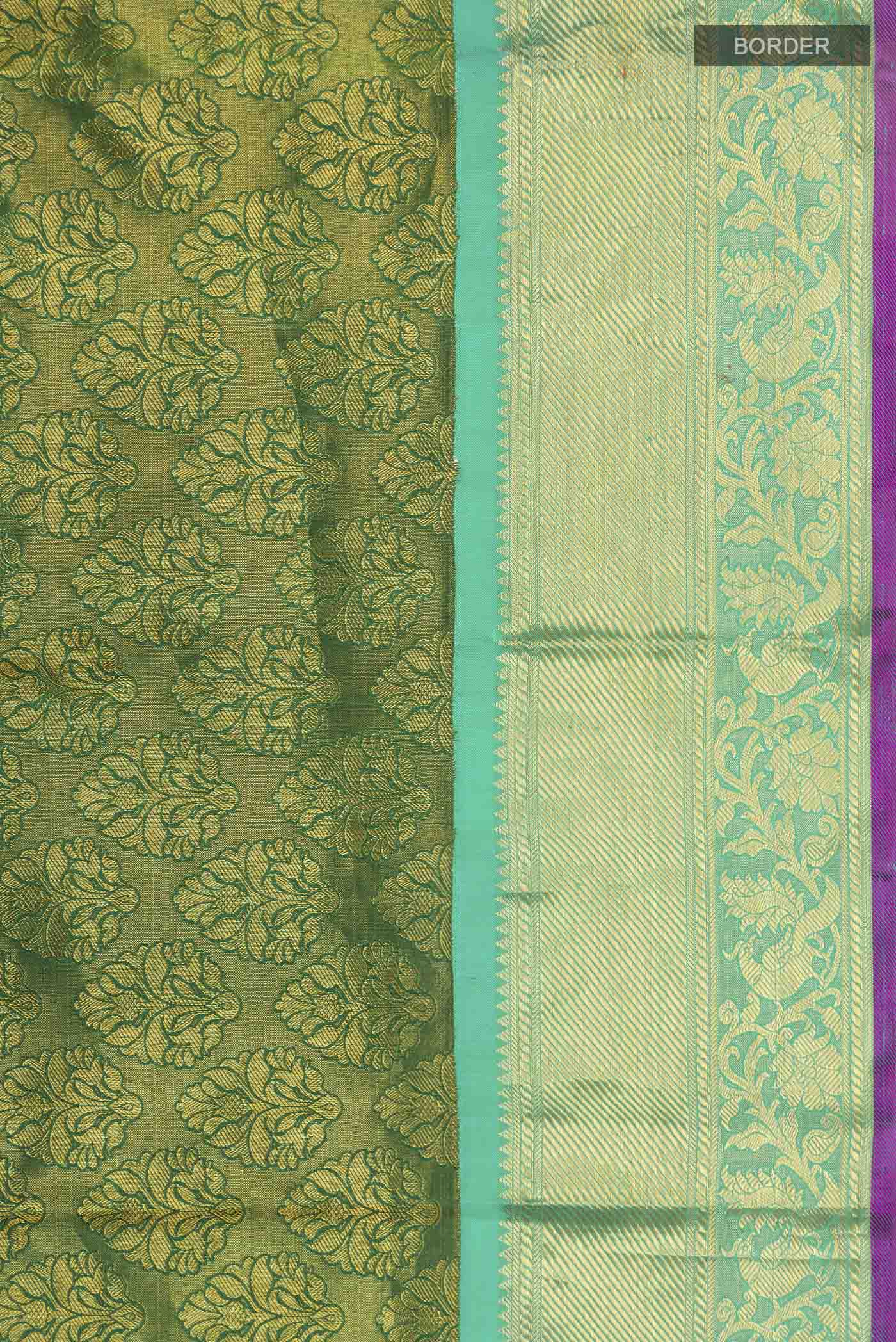 Green Kanjivaram Tissue Silk Saree - Image 3