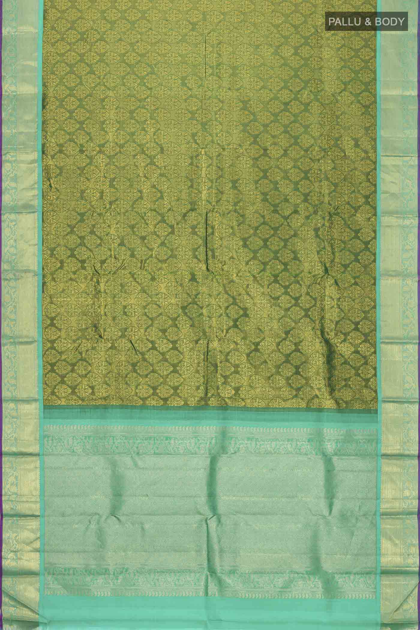 Green Kanjivaram Tissue Silk Saree - Image 6