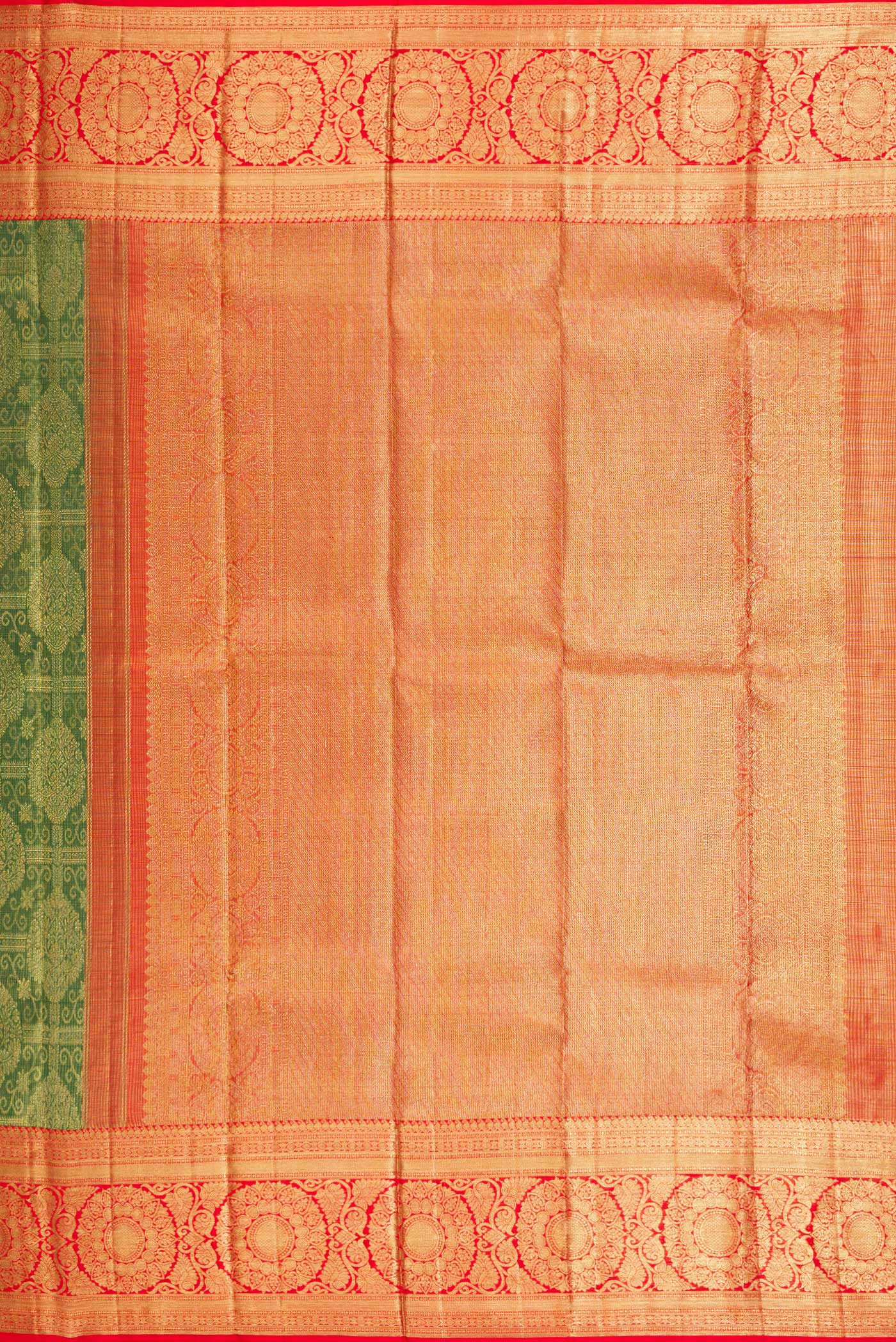 Green Kanchipuram Tissue Silk Saree - Image 7