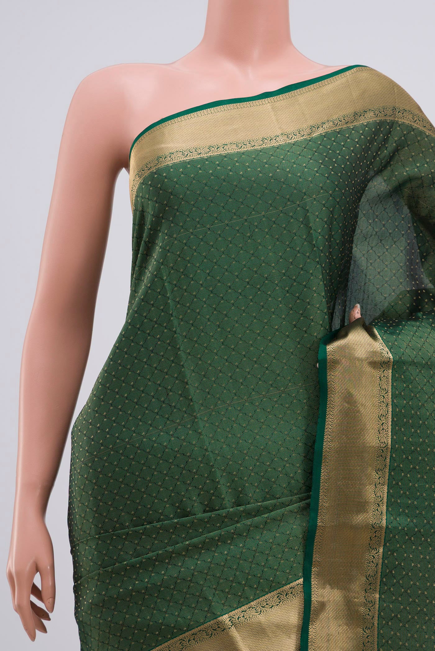 Green Kanjivaram Silk Saree - Image 2