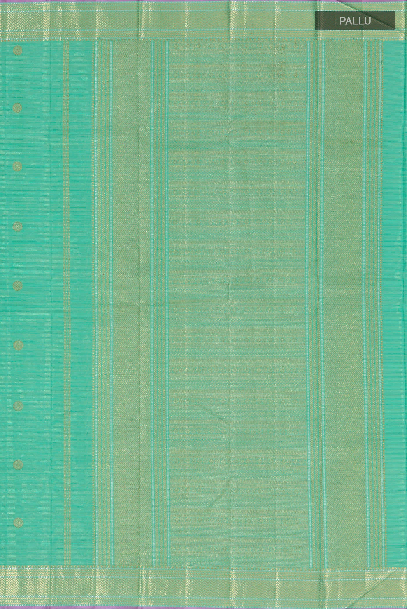 Turquoise Kanjivaram Silk Saree - Image 6