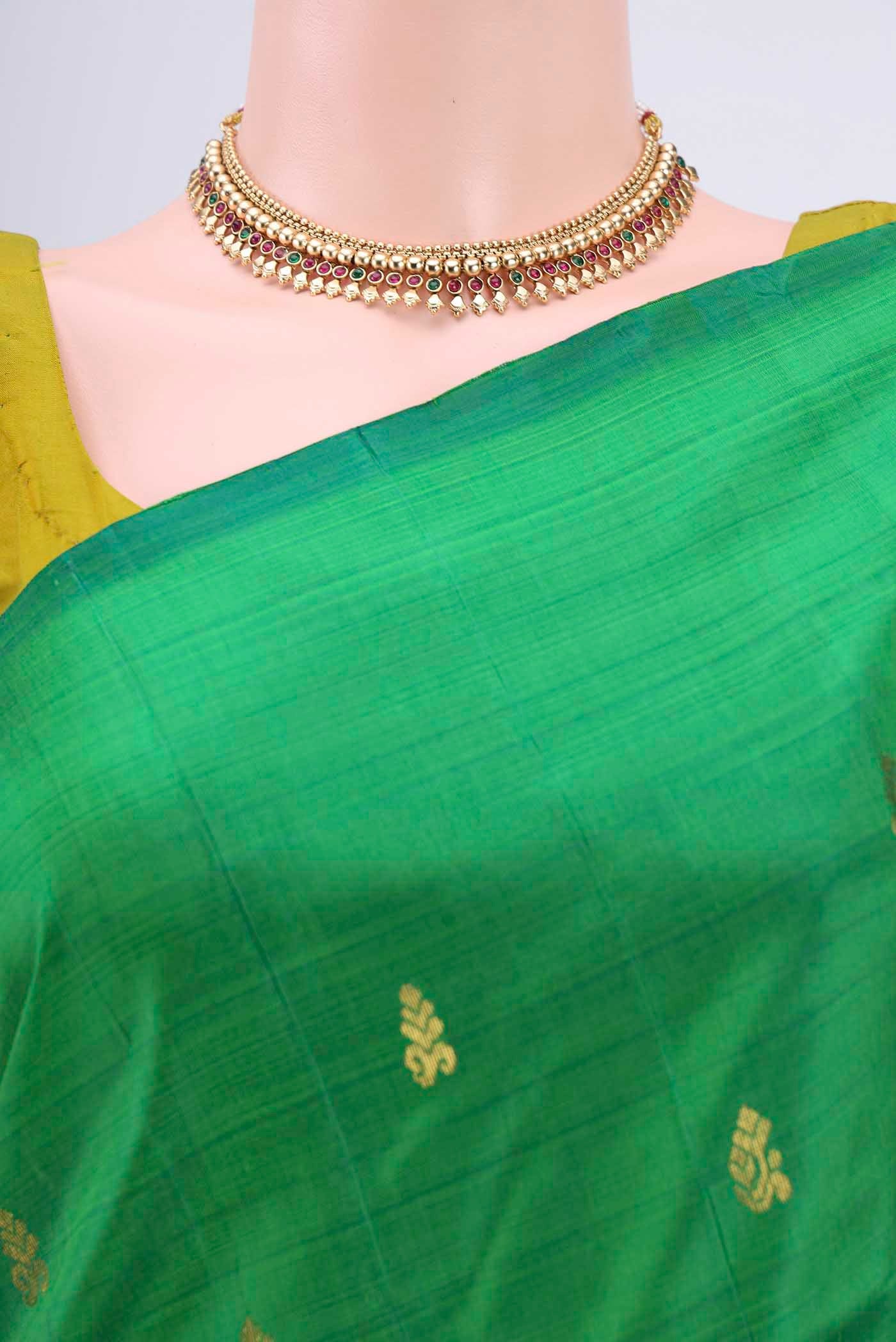 Green Kanjivaram Silk Saree - Image 2