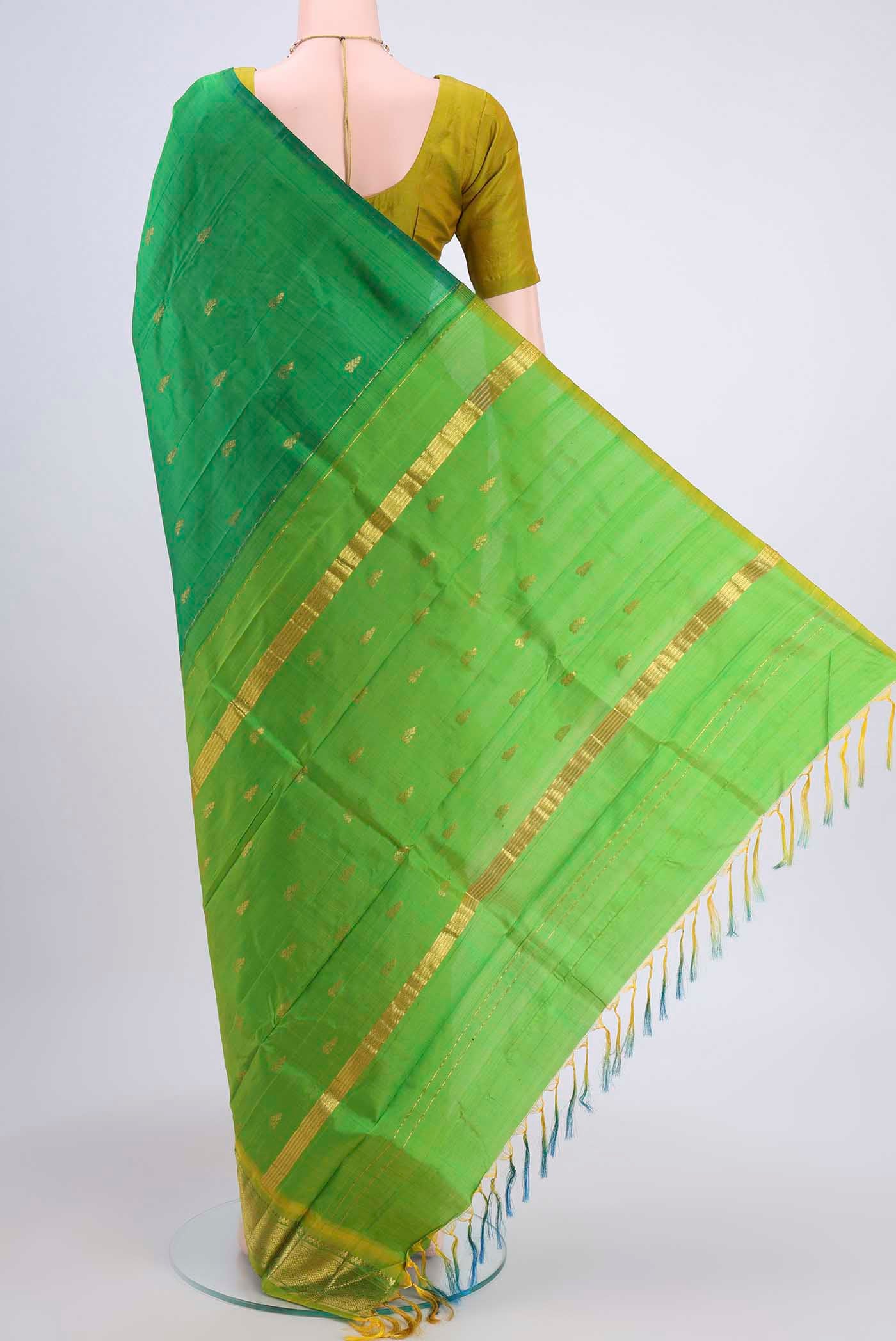 Green Kanjivaram Silk Saree - Image 3