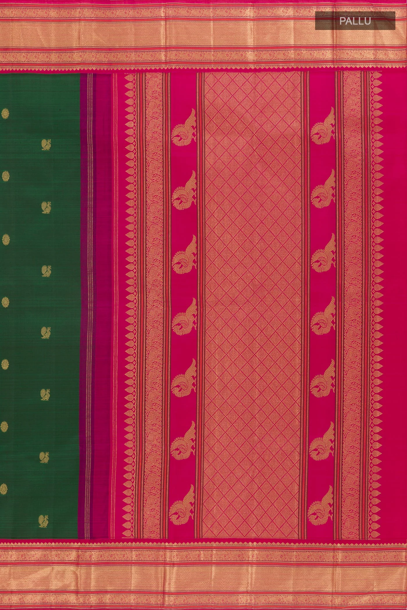 Bottle Green Kanjivaram Silk Saree - Image 6