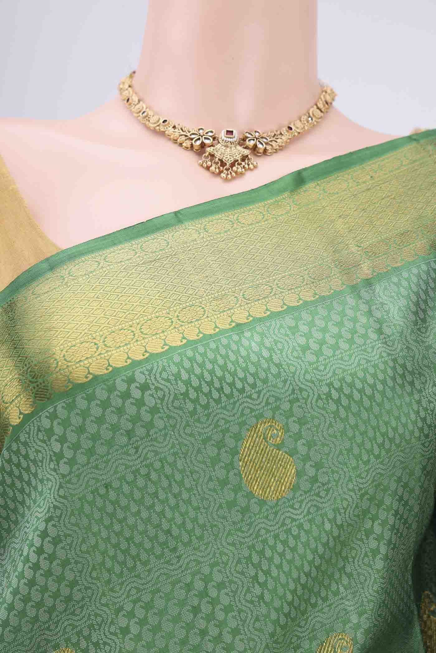 Green Kanjivaram Silk Saree - Image 2