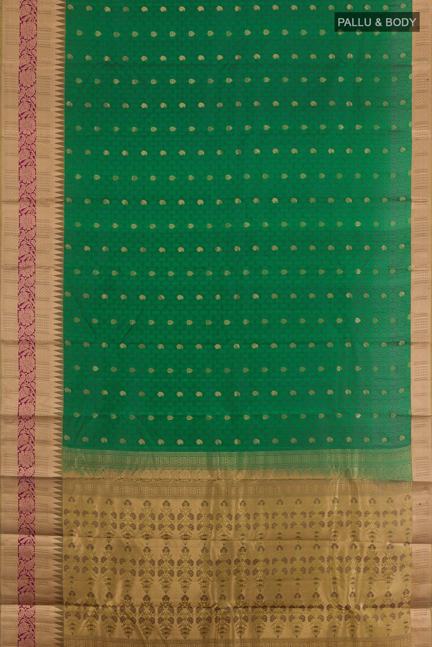 Green Kanjivaram Silk Saree - Image 3