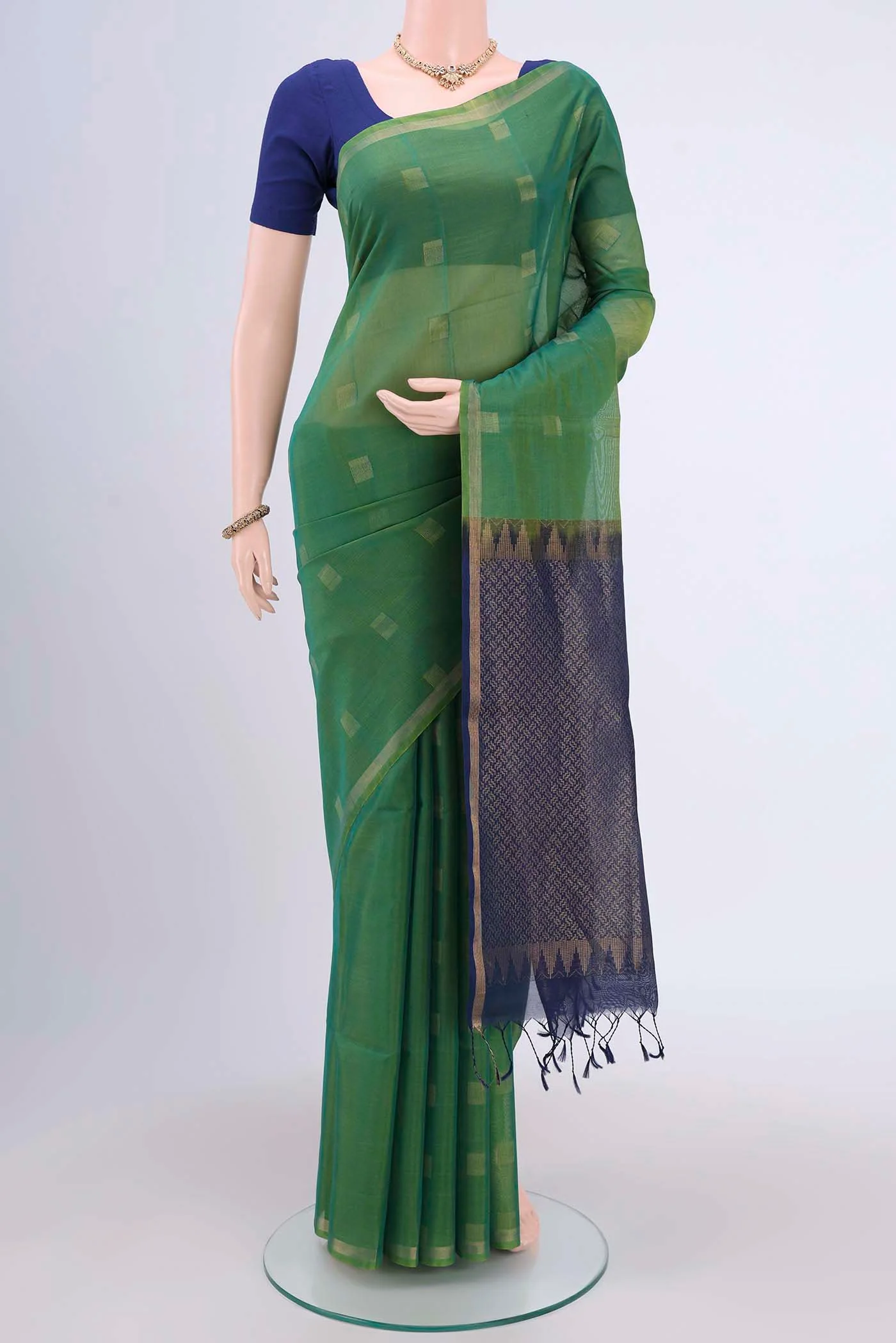 Green Silk Cotton Saree