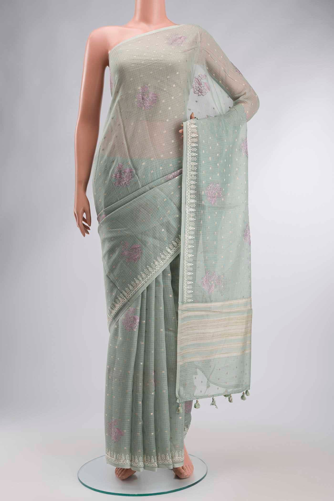Green Kota Cotton Saree