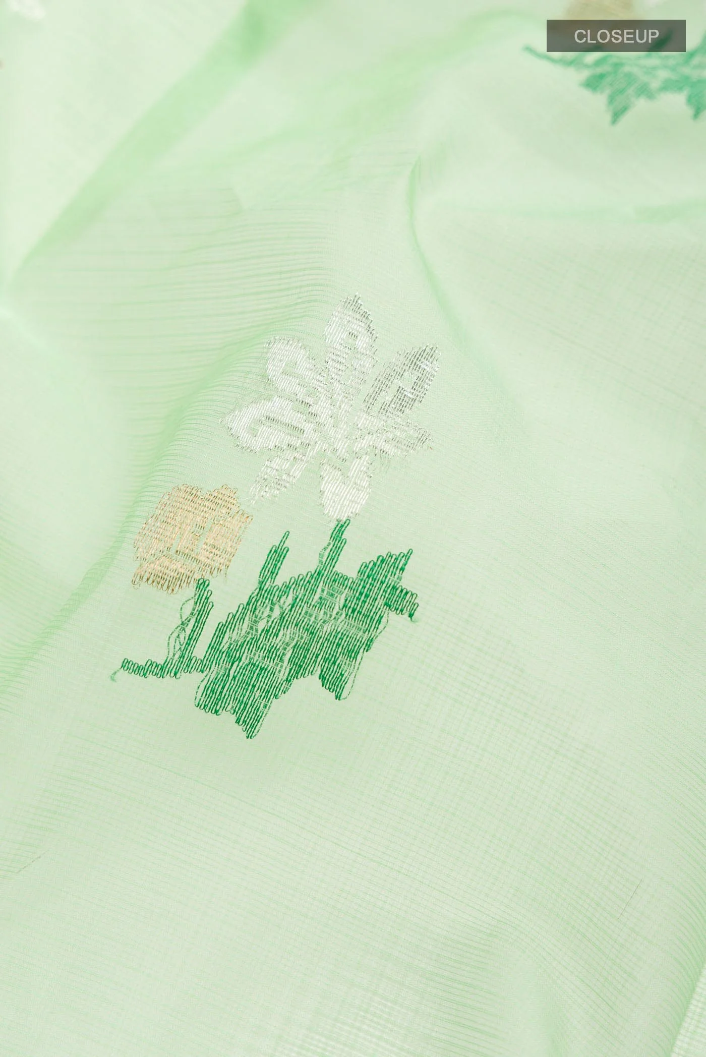Green Kota Silk Saree - Image 2