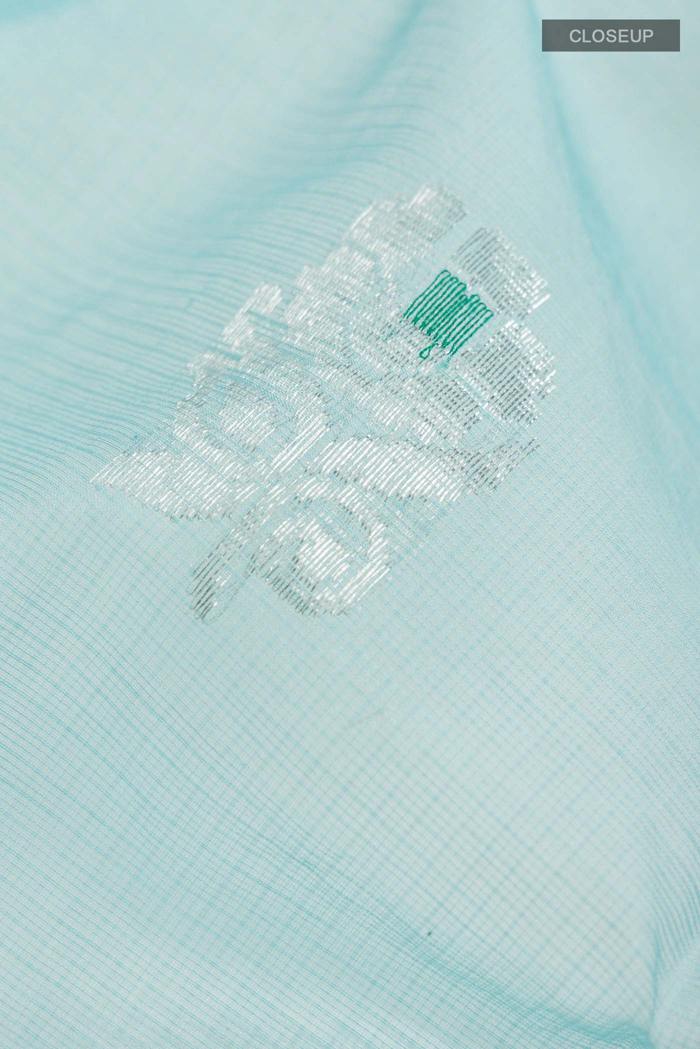 Pure Silk Pure Zari Sky Blue Kota Saree - Image 2