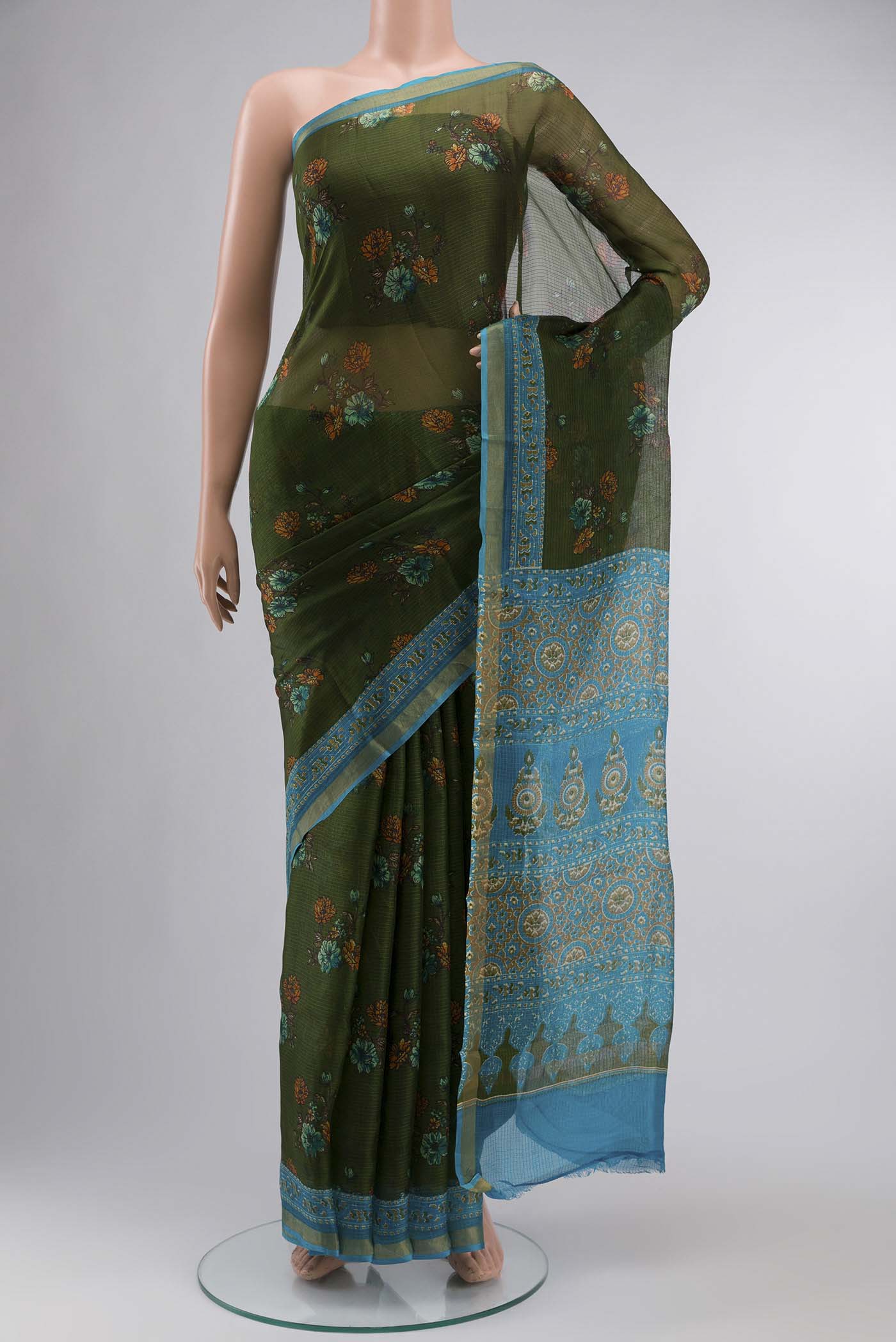 Green Kota Silk Saree