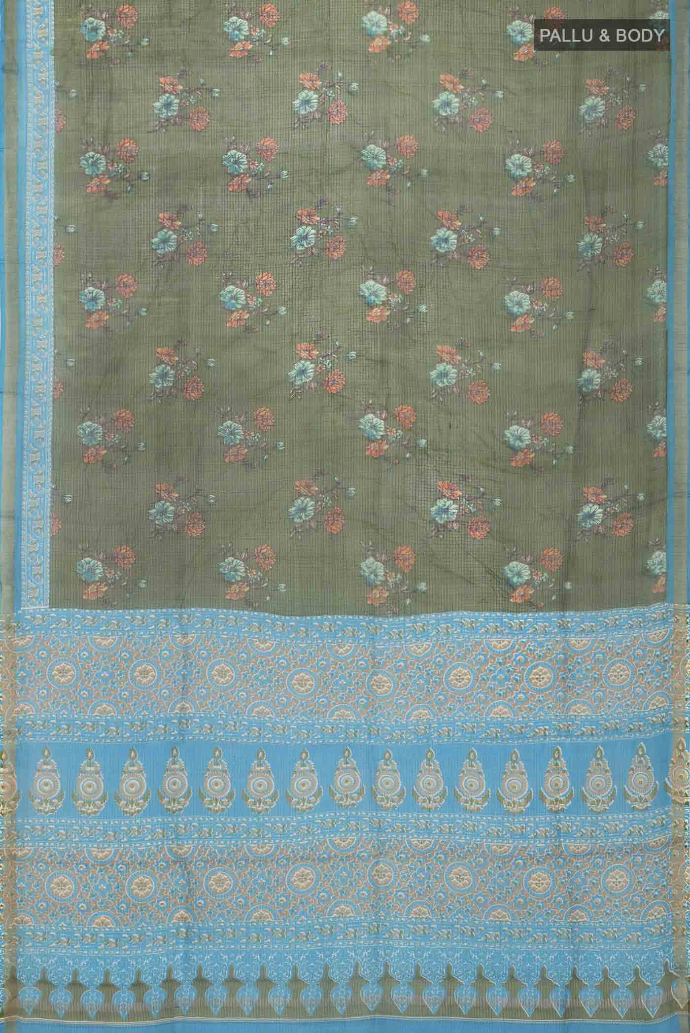 Green Kota Silk Saree - Image 3