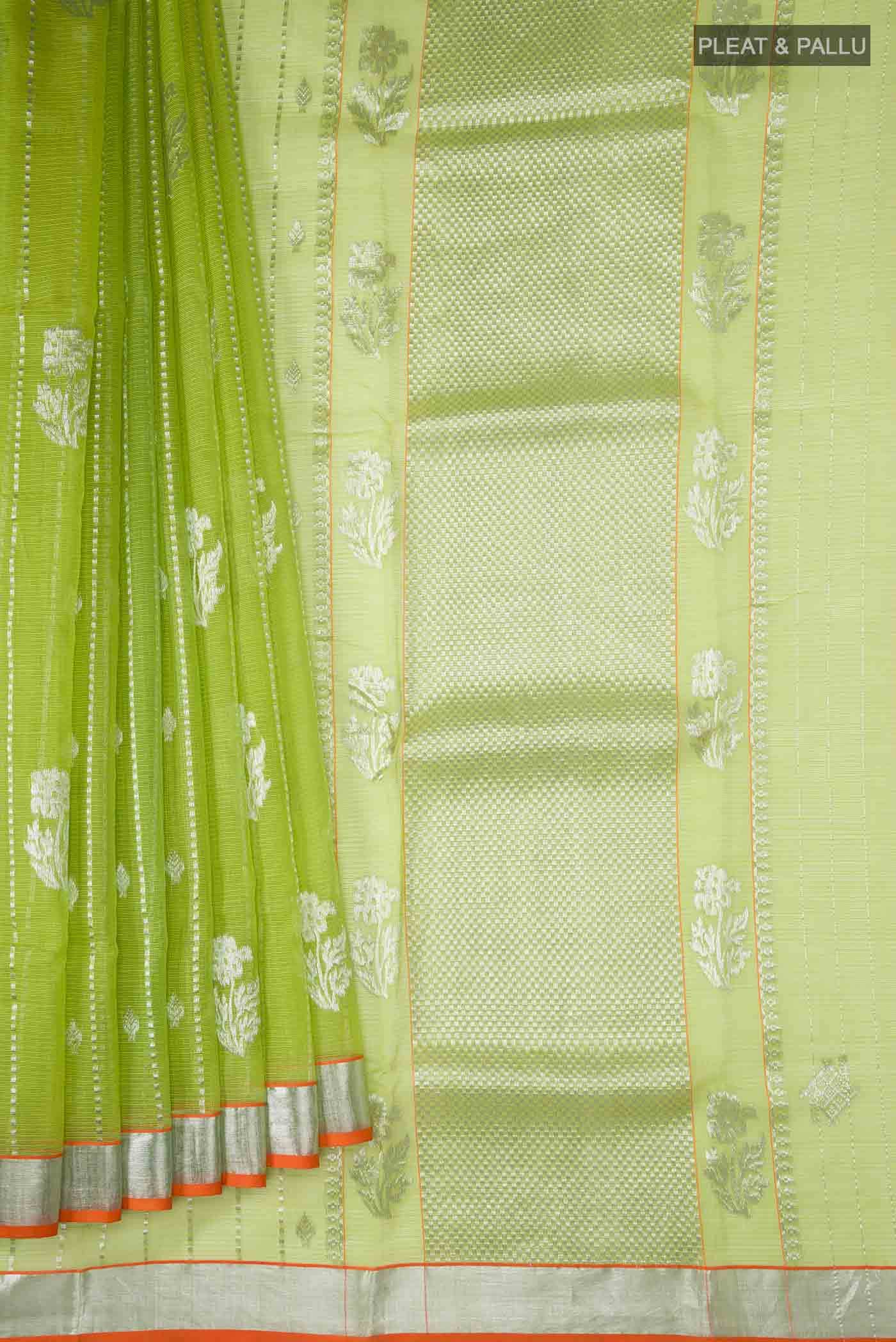 Green Kota Silk Saree - Image 2