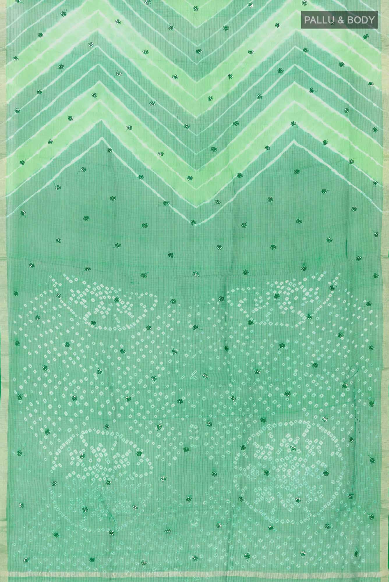 Green Kota Silk Saree - Image 2