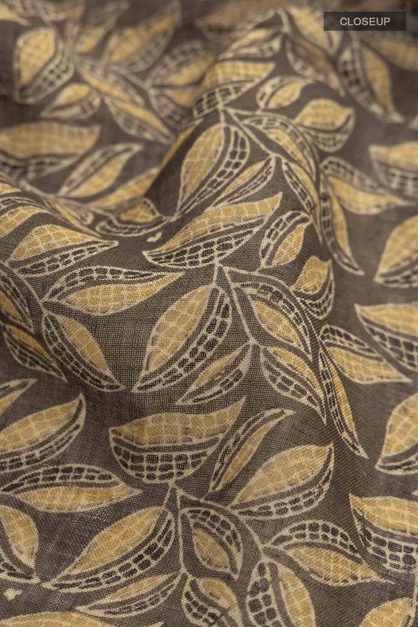 Green Linen Cotton Saree - Image 2