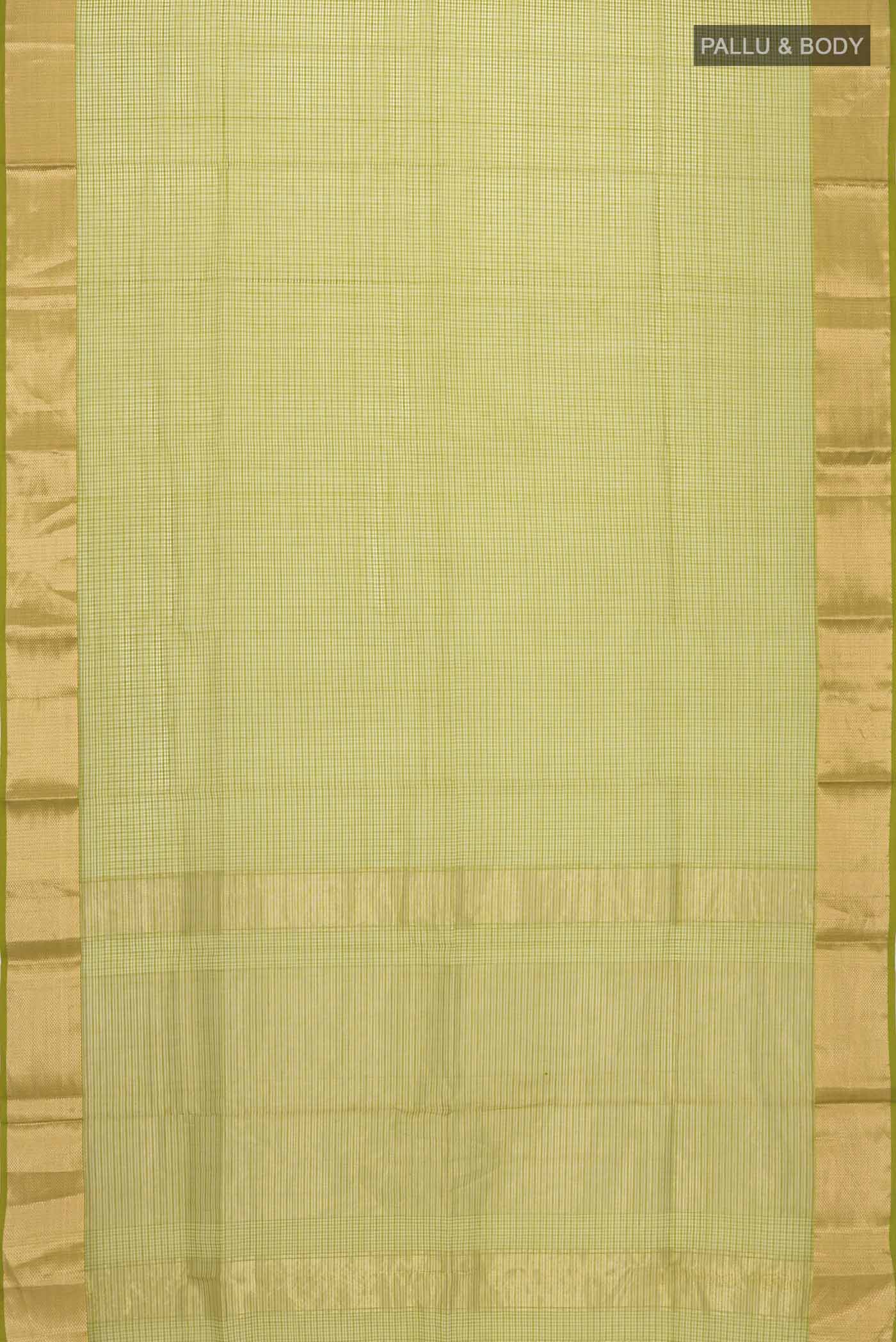 Green Maheshwari Silk Cotton Saree - Image 3