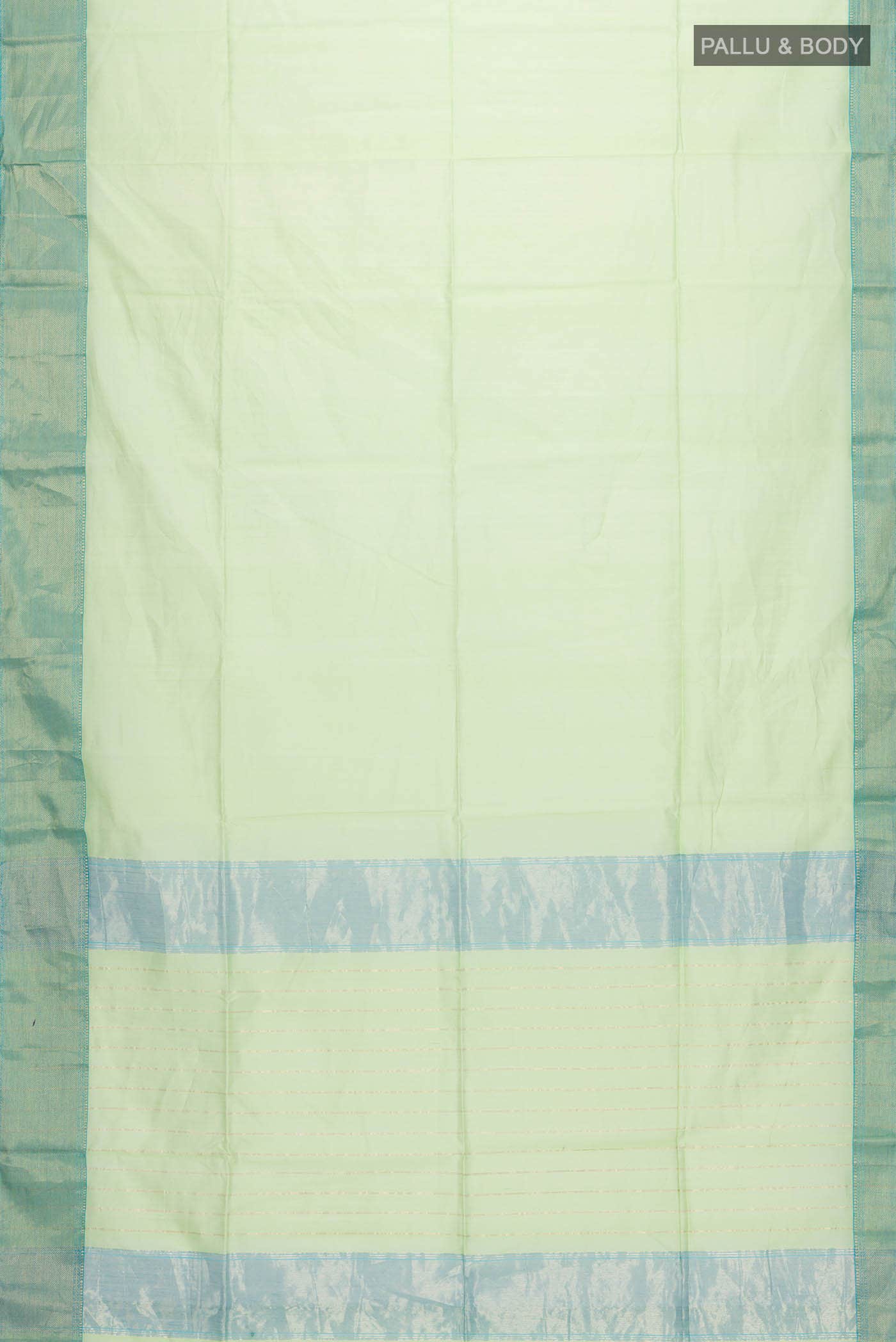 Green Maheshwari Silk Cotton Saree - Image 2