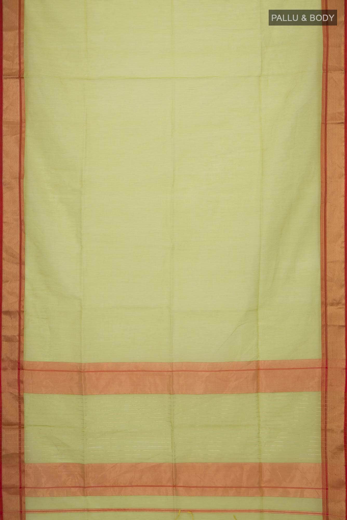 Green Maheshwari Silk Cotton Saree - Image 2