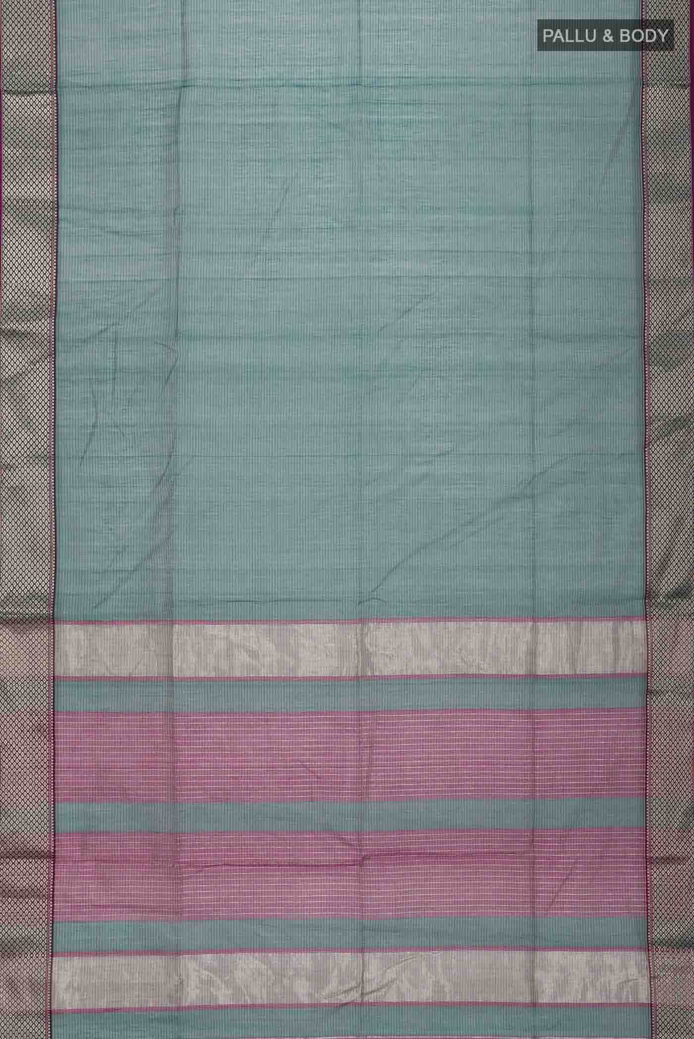 Green Maheshwari Silk Saree - Image 2