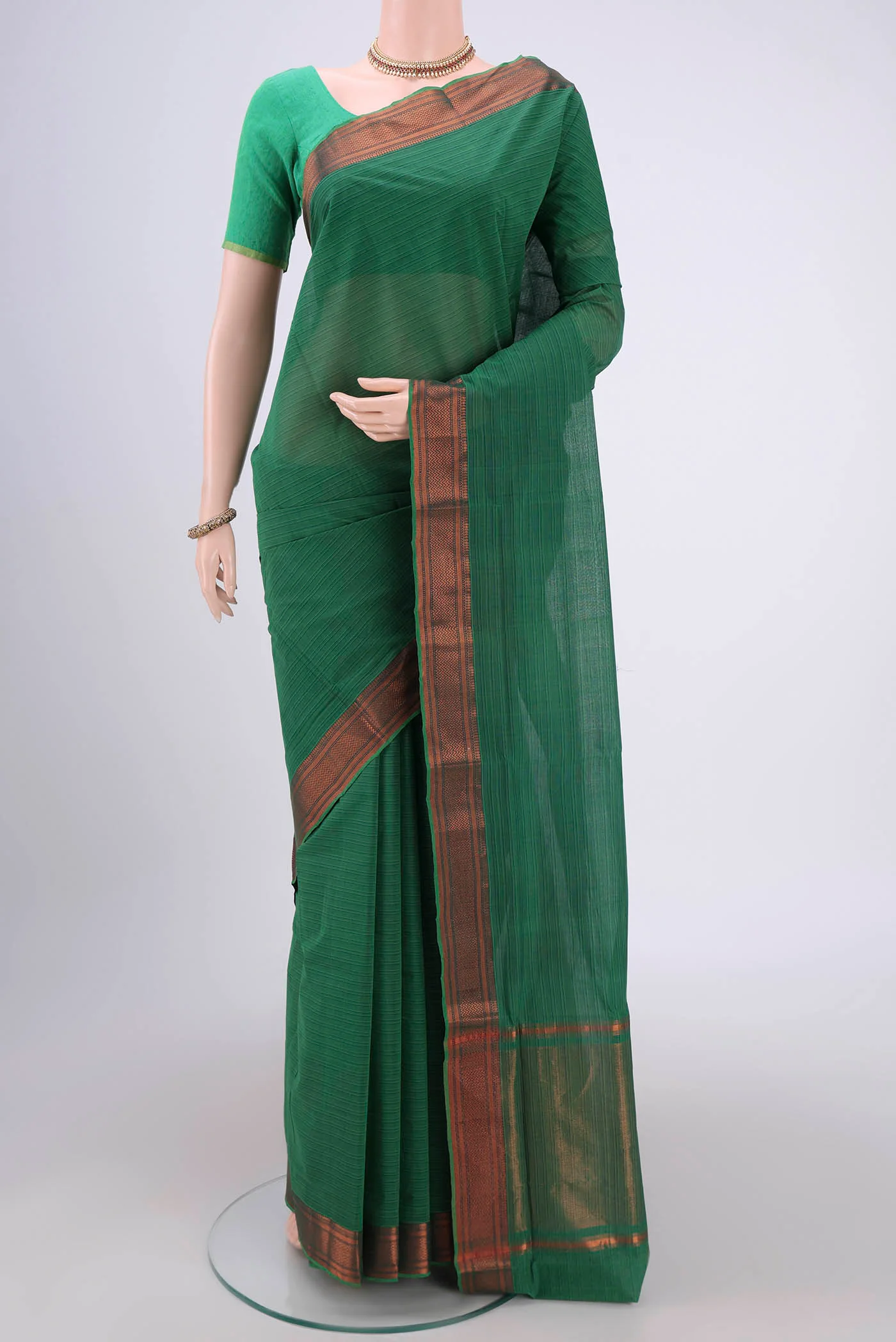 Green Mangalagiri Cotton Saree
