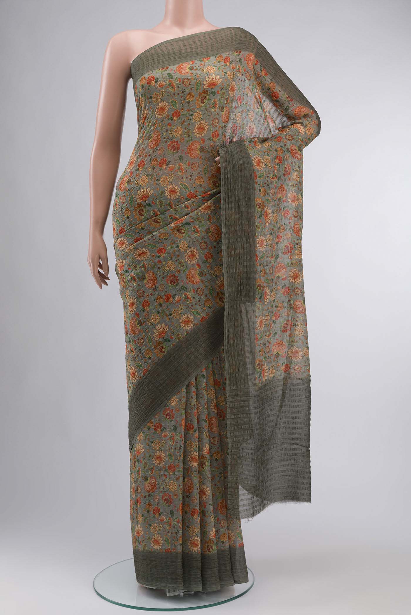 Green Mysore Chiffon Saree