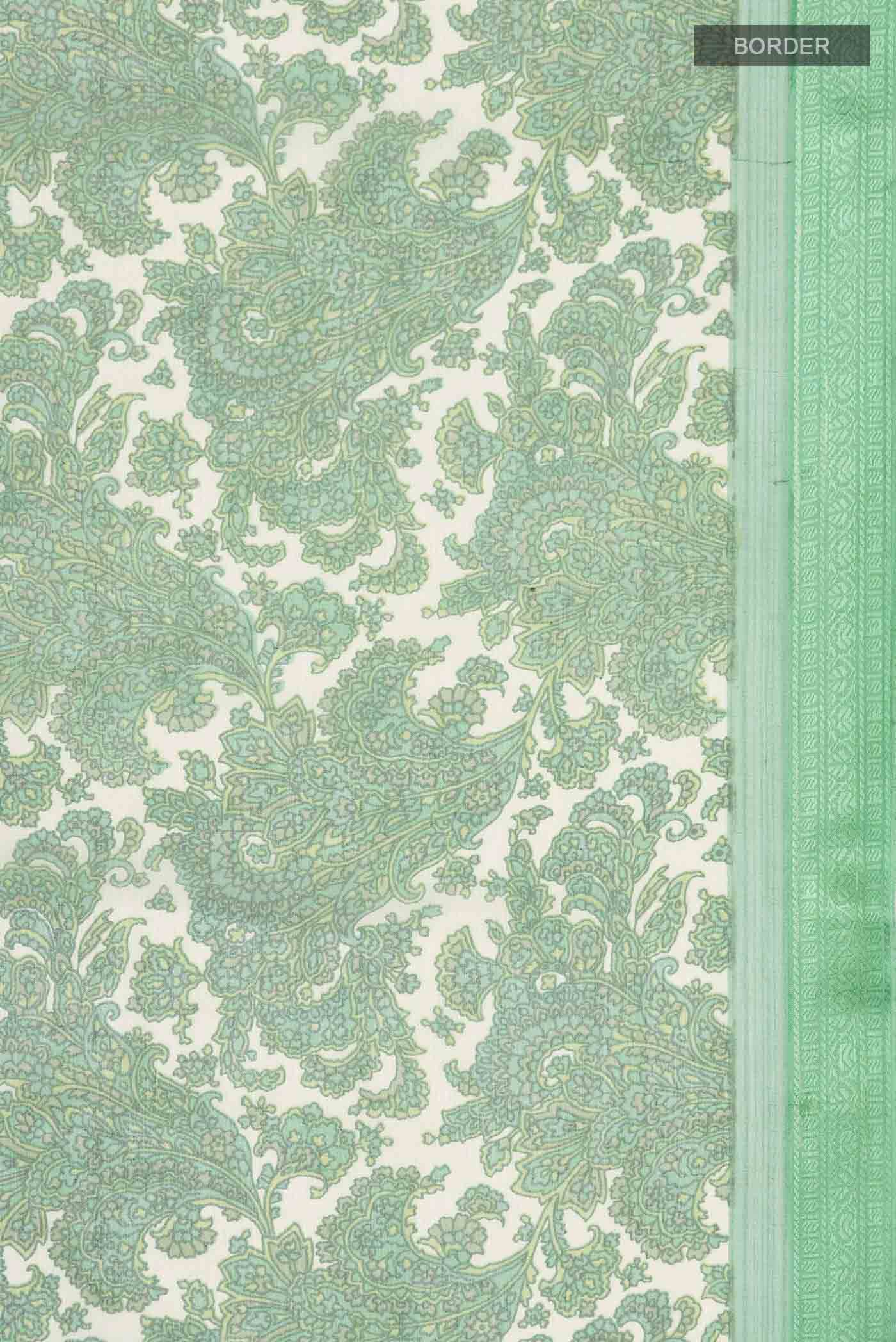 Green Mysore Chiffon Saree - Image 3