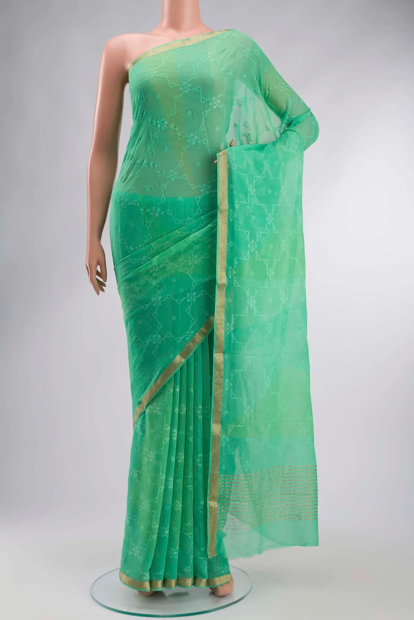 Green Mysore Chiffon Saree