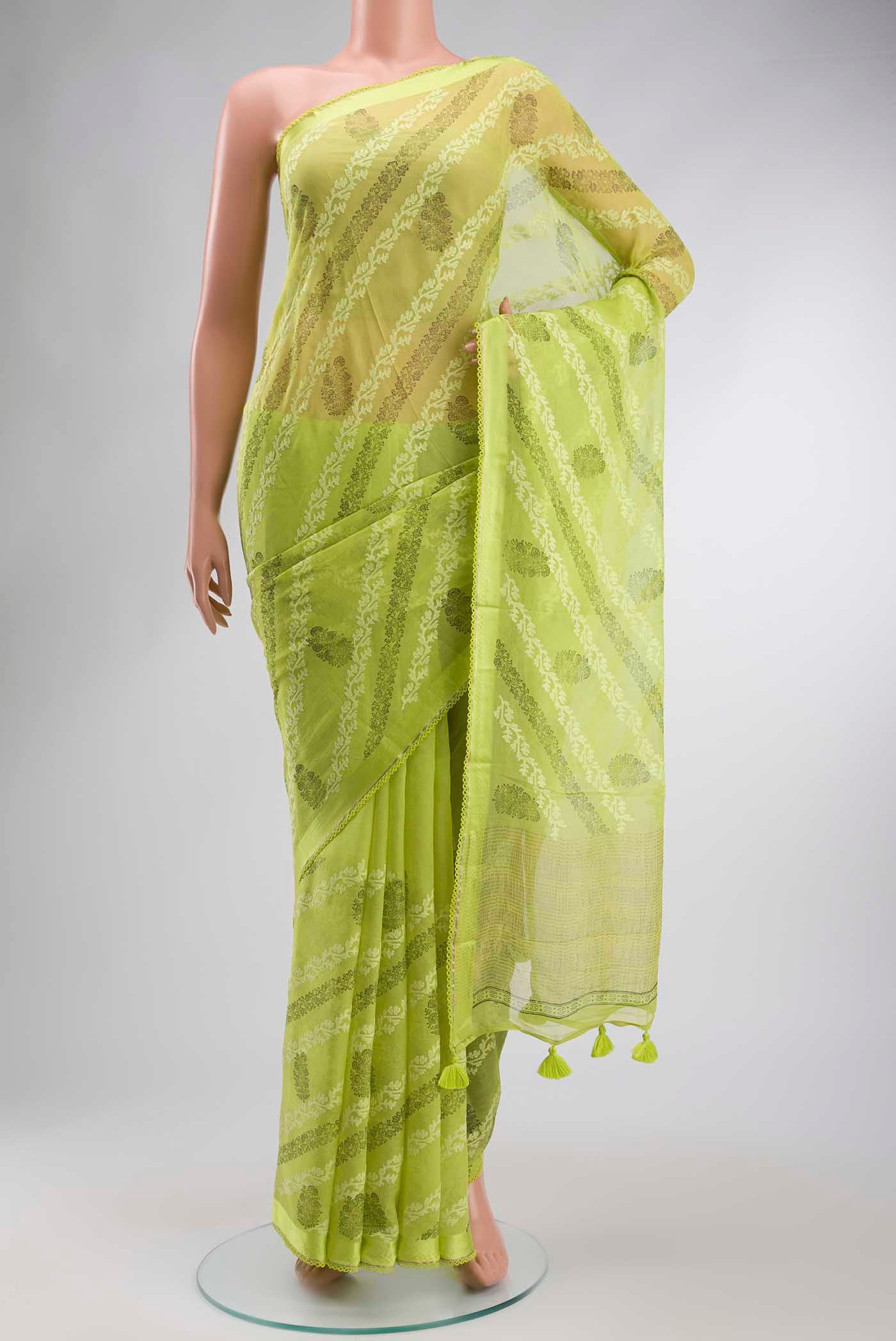 Green Mysore Chiffon Saree