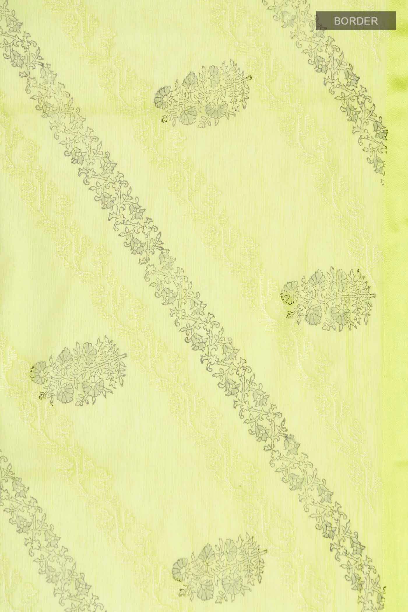 Green Mysore Chiffon Saree - Image 3