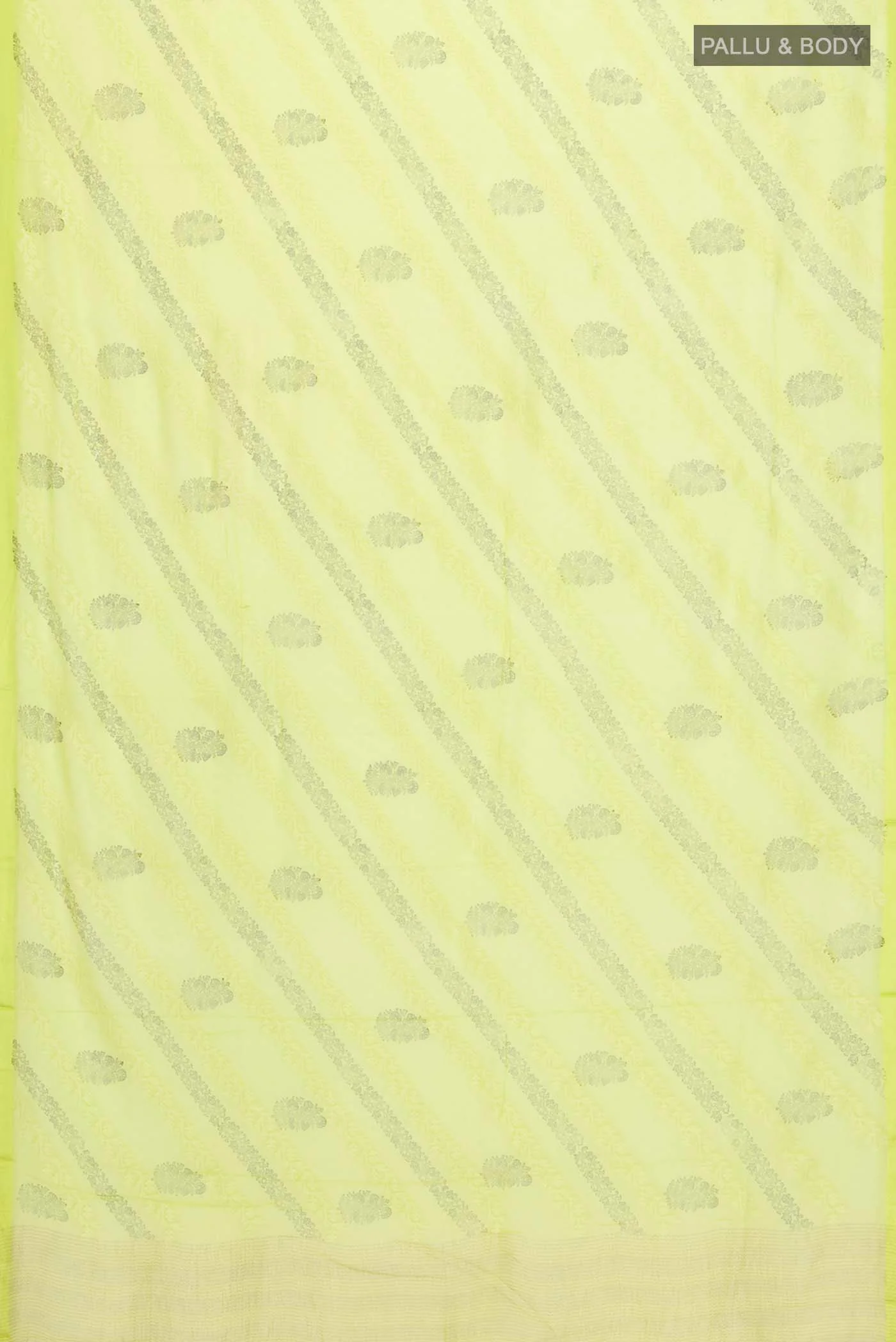 Green Mysore Chiffon Saree - Image 5