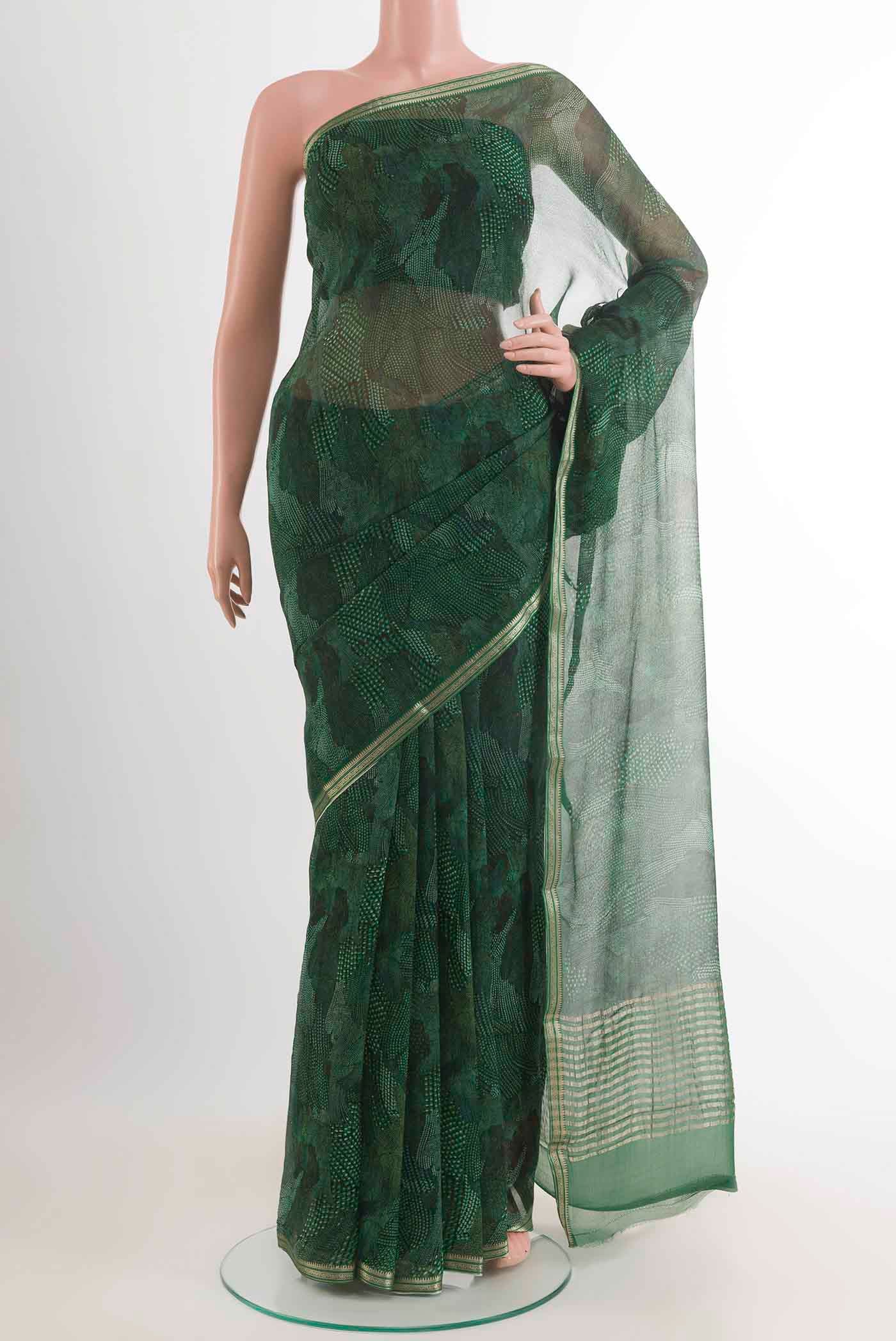 Green Mysore Chiffon Saree