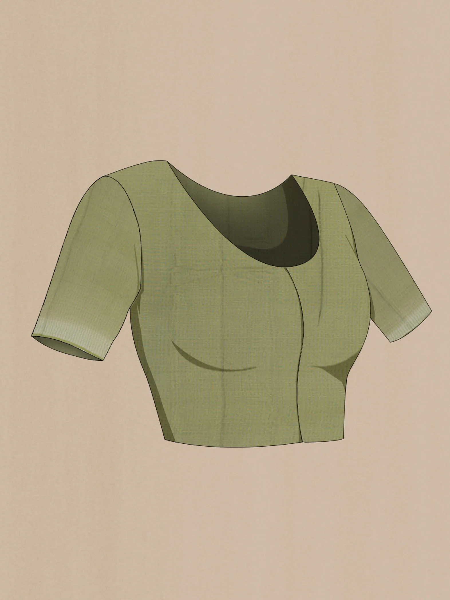 Sage Green Mysore Georgette Saree - Image 2