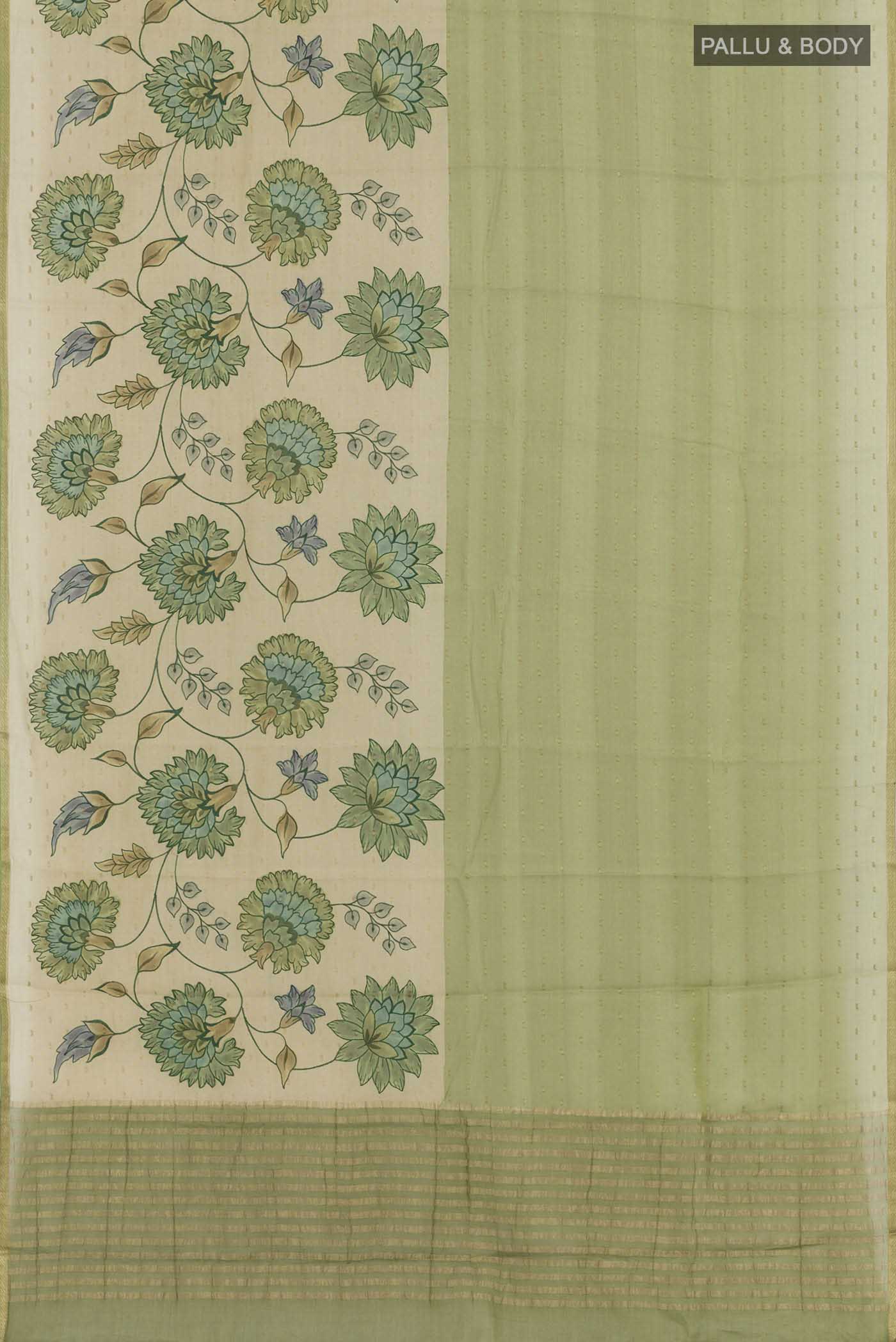 Sage Green Mysore Georgette Saree - Image 3