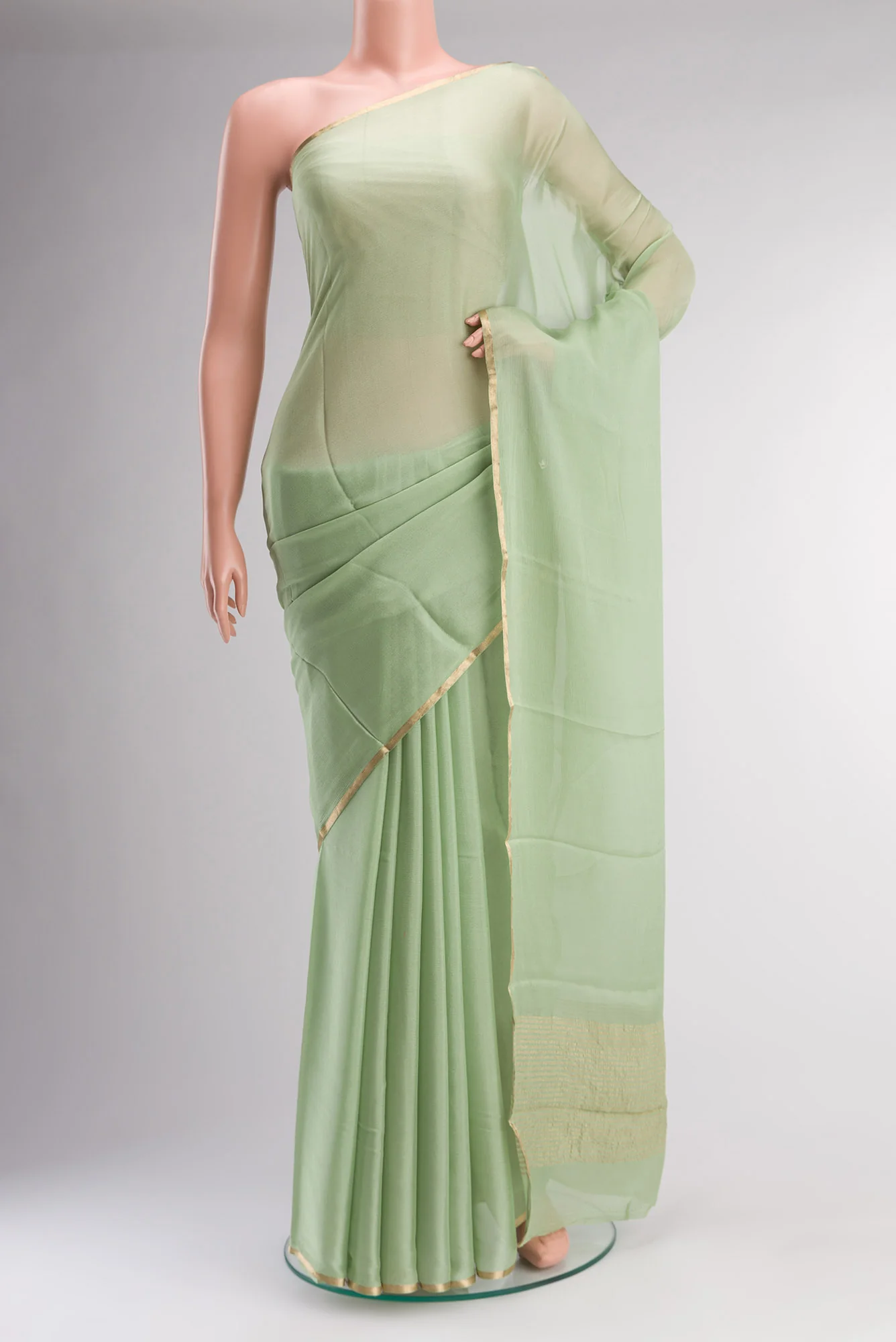 Green Mysore Chiffon Saree