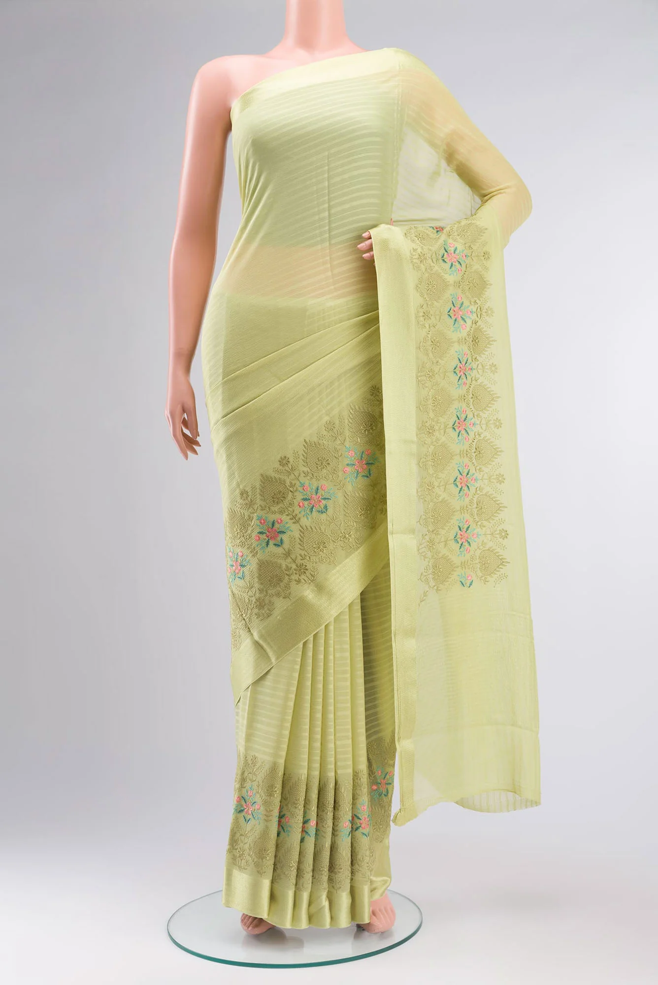 Green Mysore Chiffon Saree