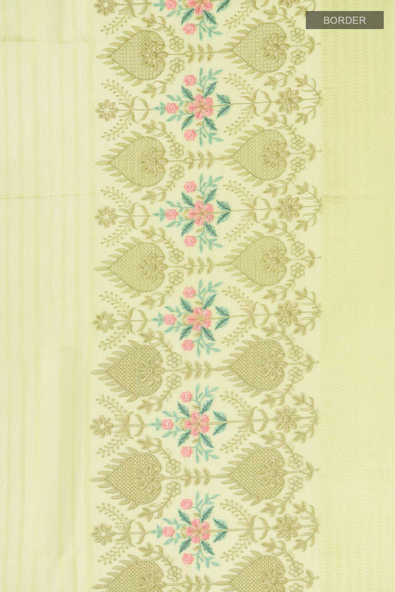 Green Mysore Chiffon Saree - Image 3