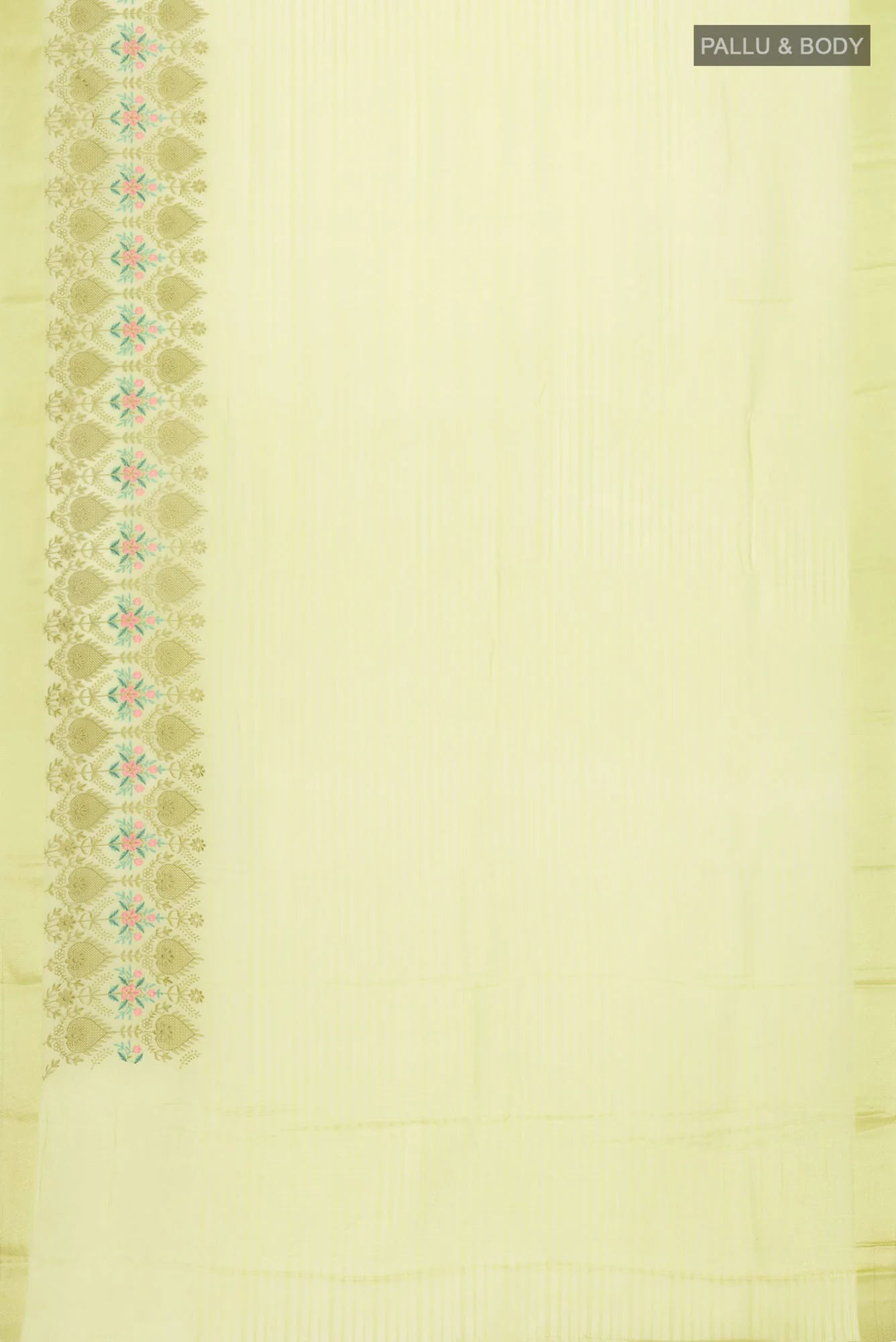 Green Mysore Chiffon Saree - Image 5