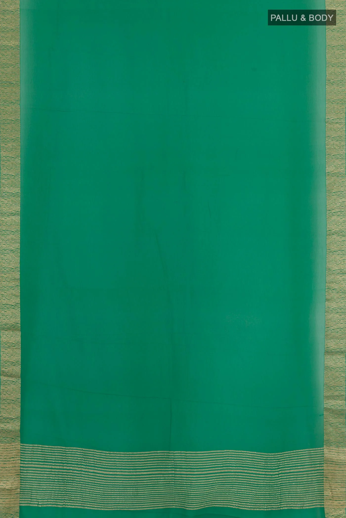 Green Mysore Chiffon Saree - Image 3