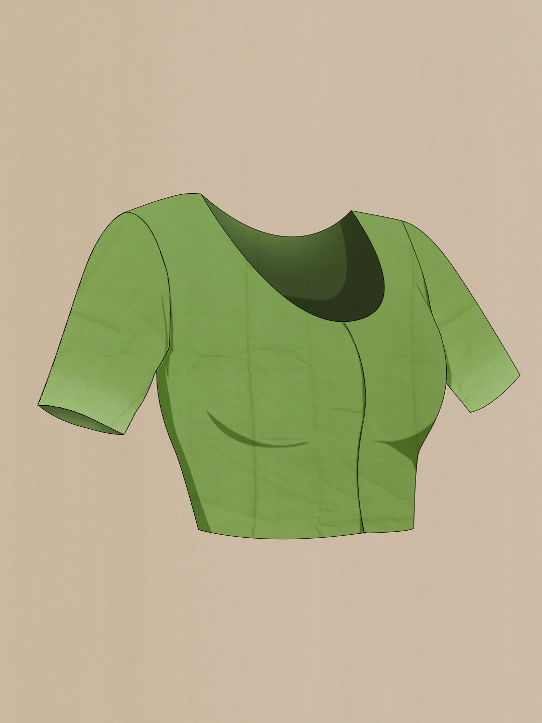 Green Mysore Chiffon Saree - Image 2