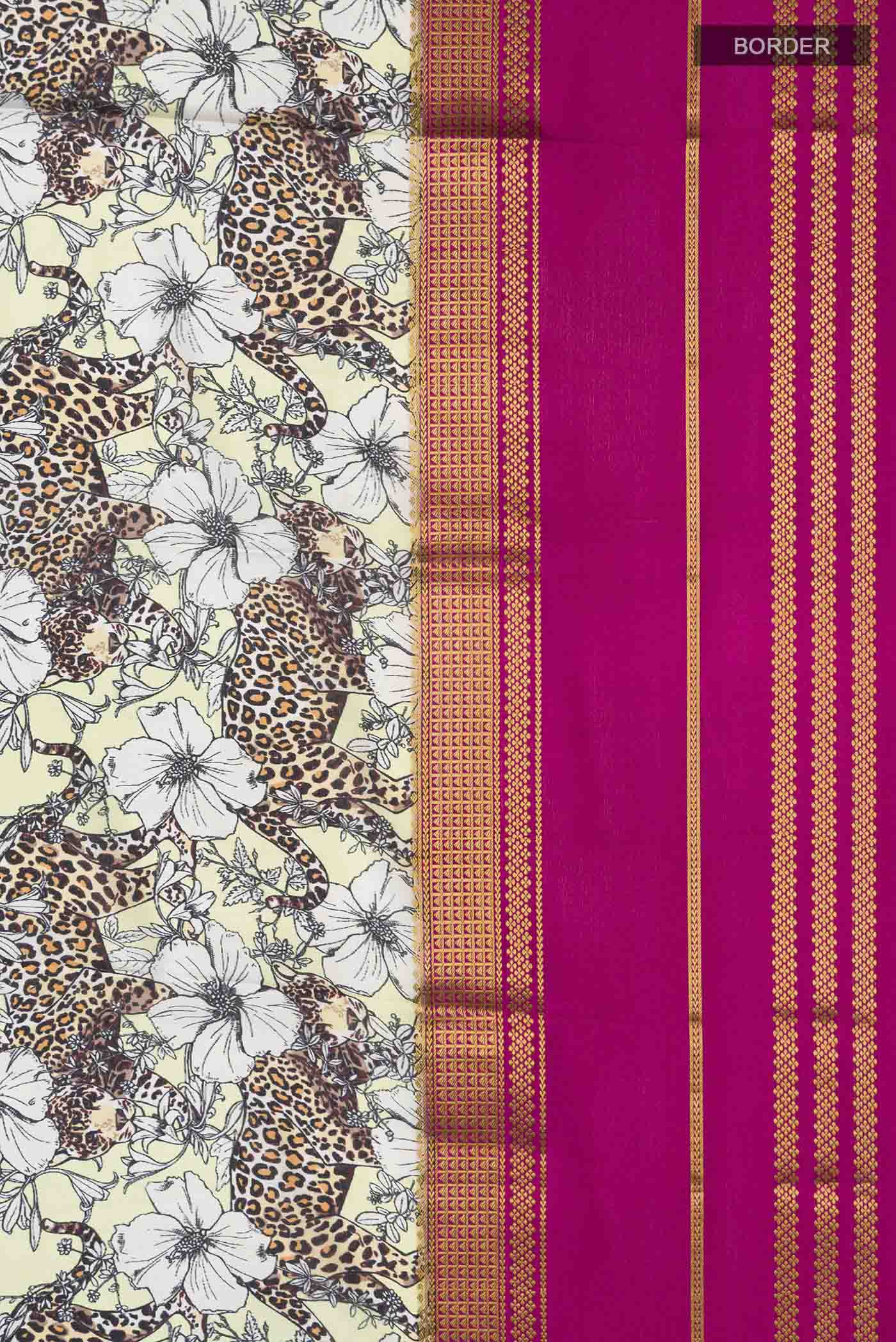 Green Mysore Crepe Saree - Image 3