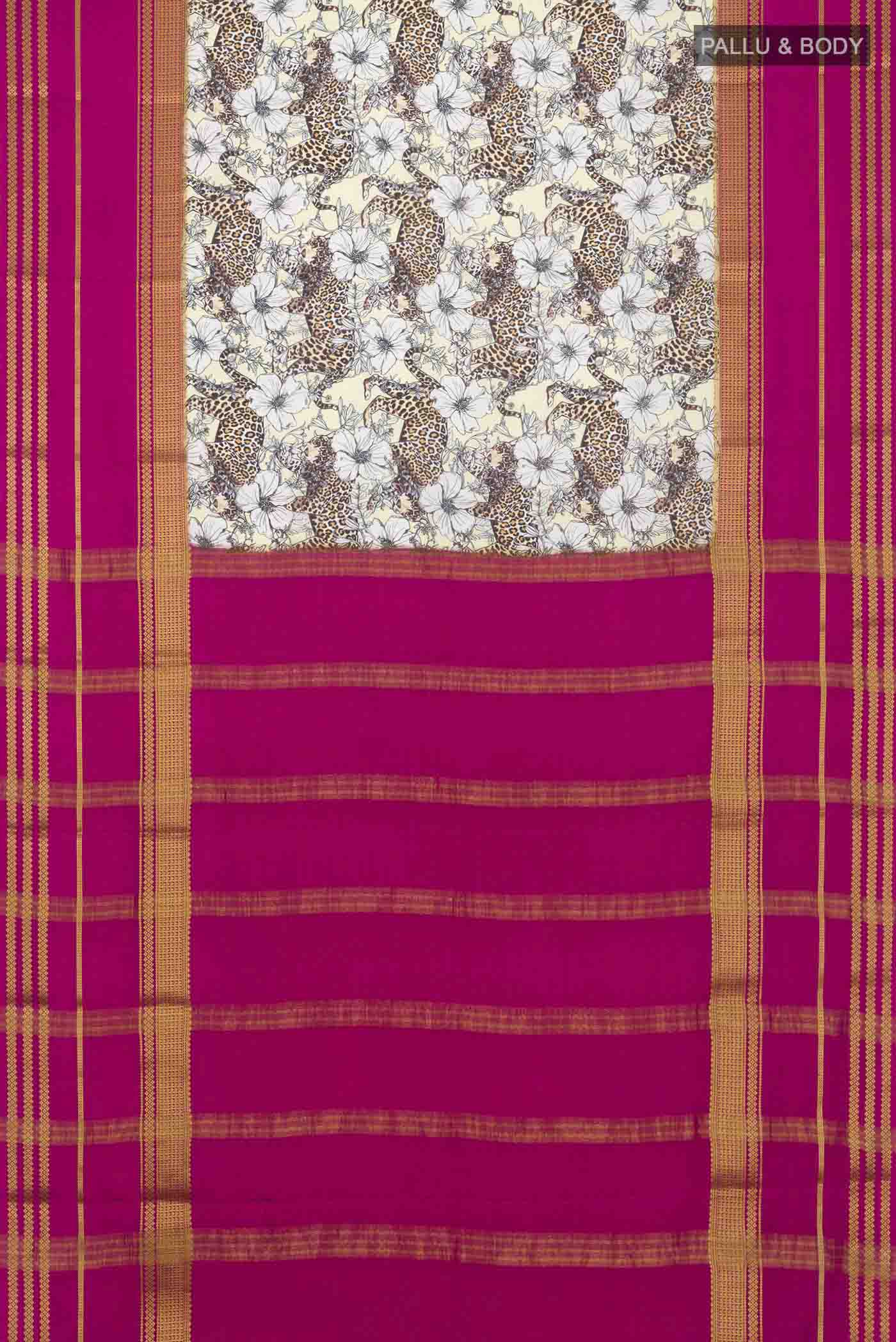 Green Mysore Crepe Saree - Image 5