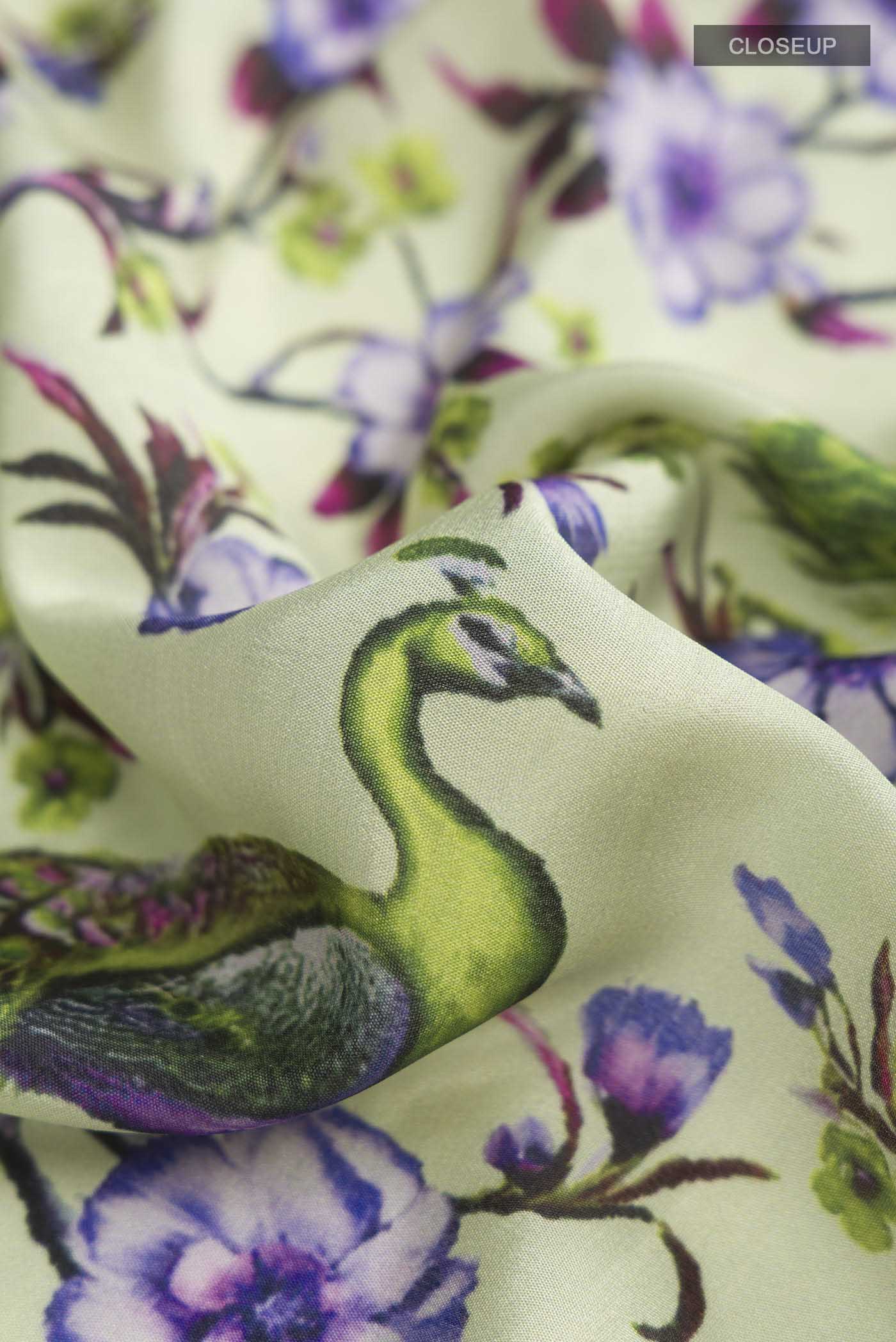 Green Mysore Crepe Saree - Image 2