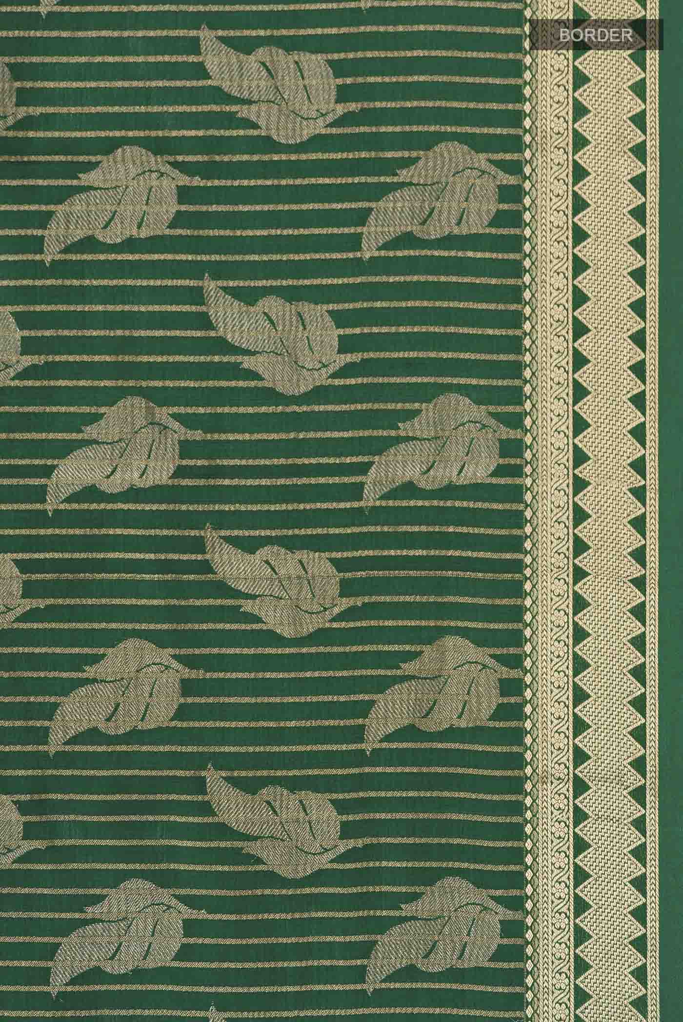 Green Mysore Crepe Saree - Image 3