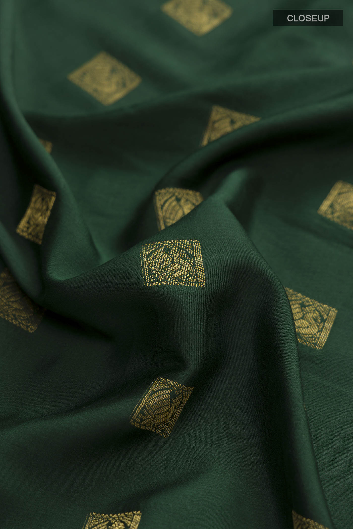 Green Mysore Crepe Saree - Image 2