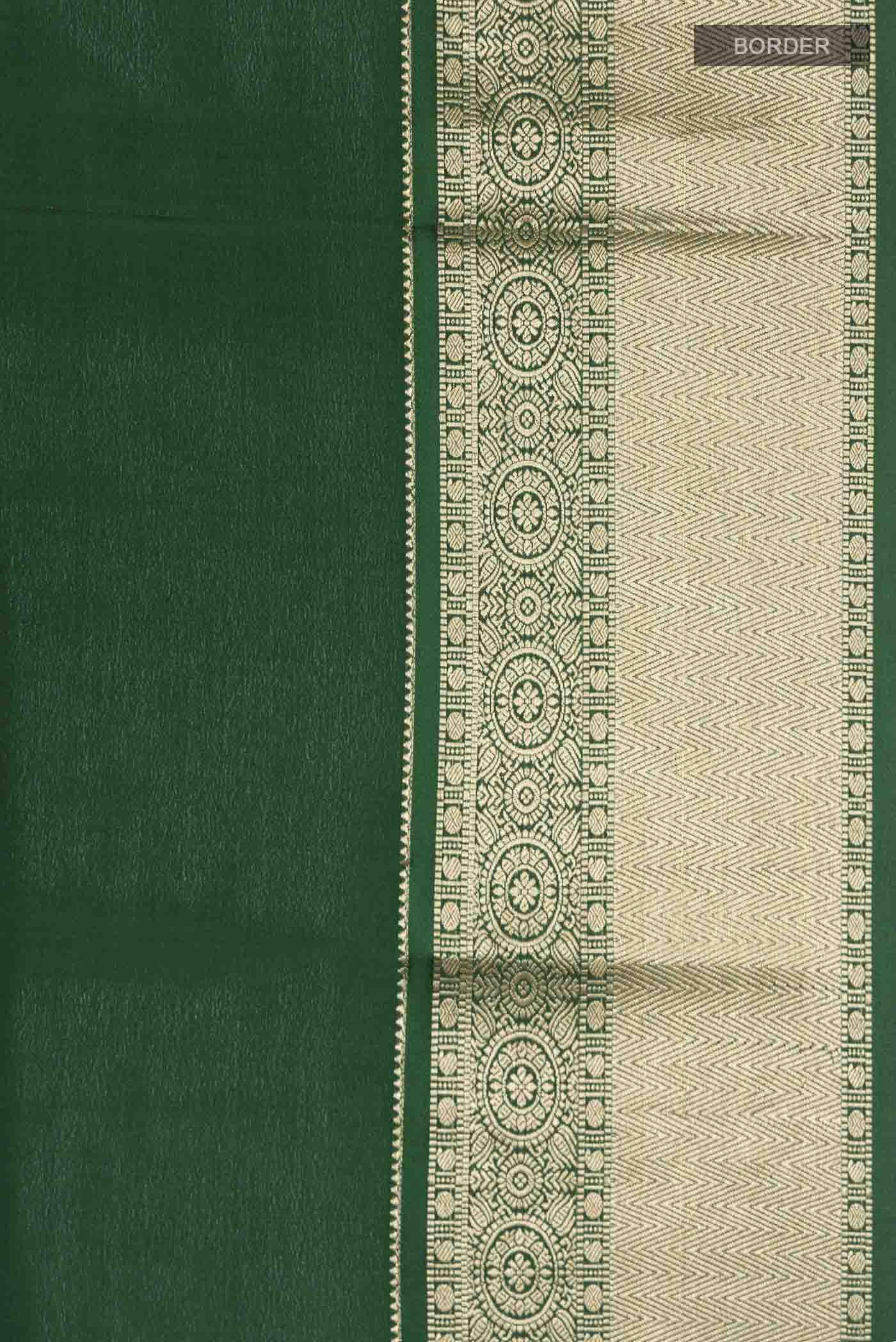 Green Mysore Crepe Saree - Image 3